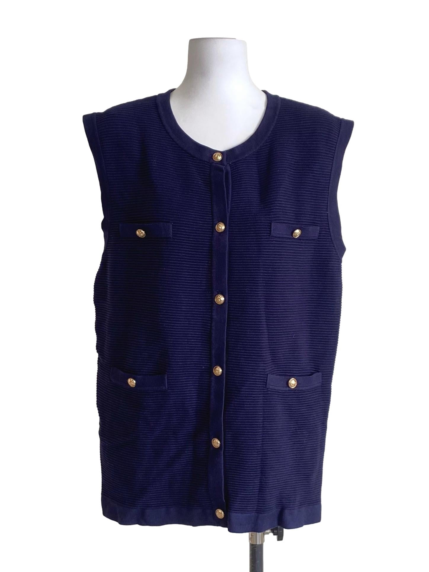 Denim Blue Button Down Vest LB