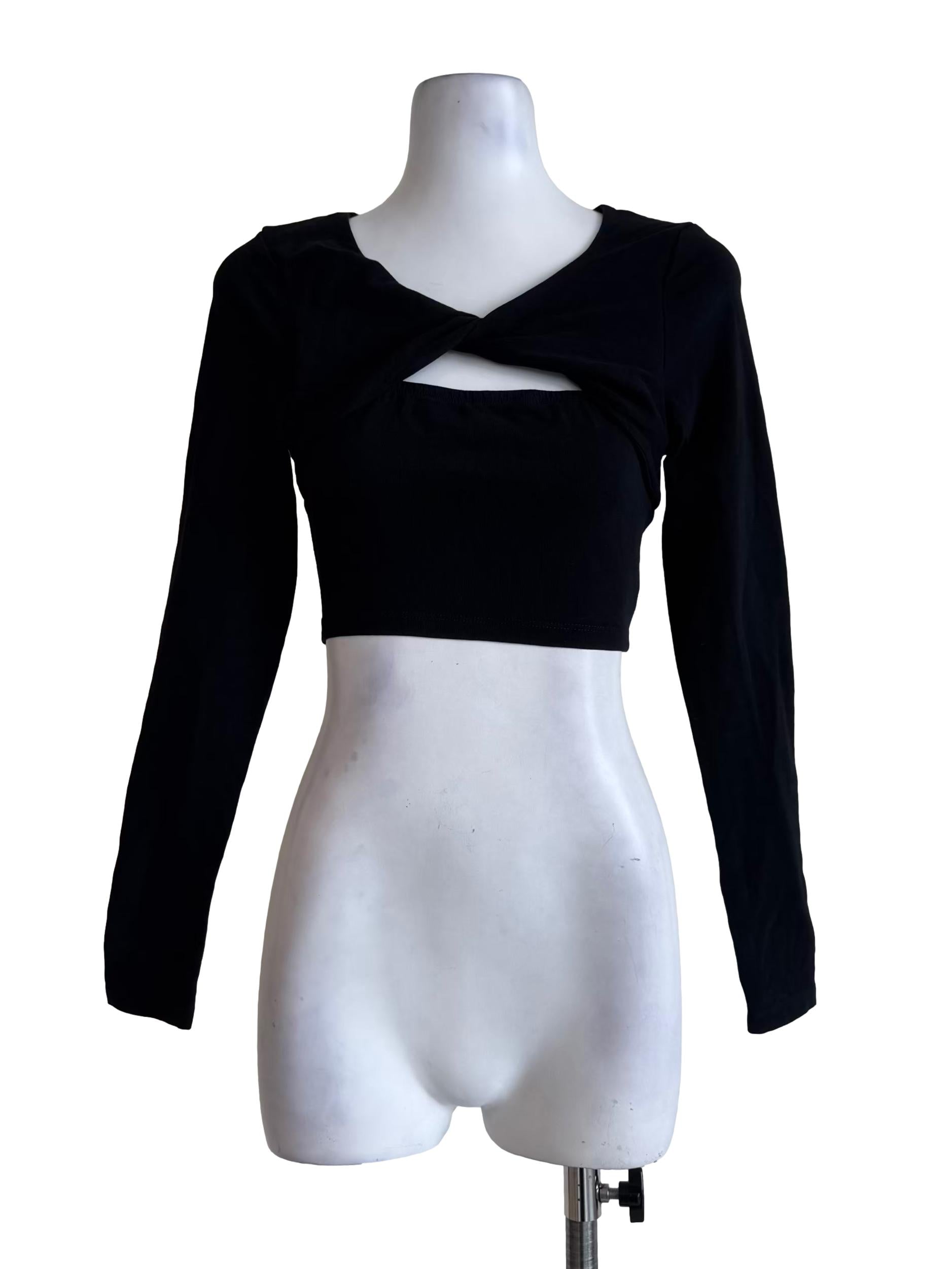 Black Front Knot Top