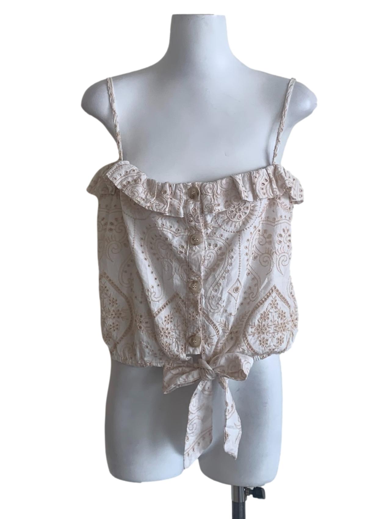 Egg Nog Beige Pattern Top