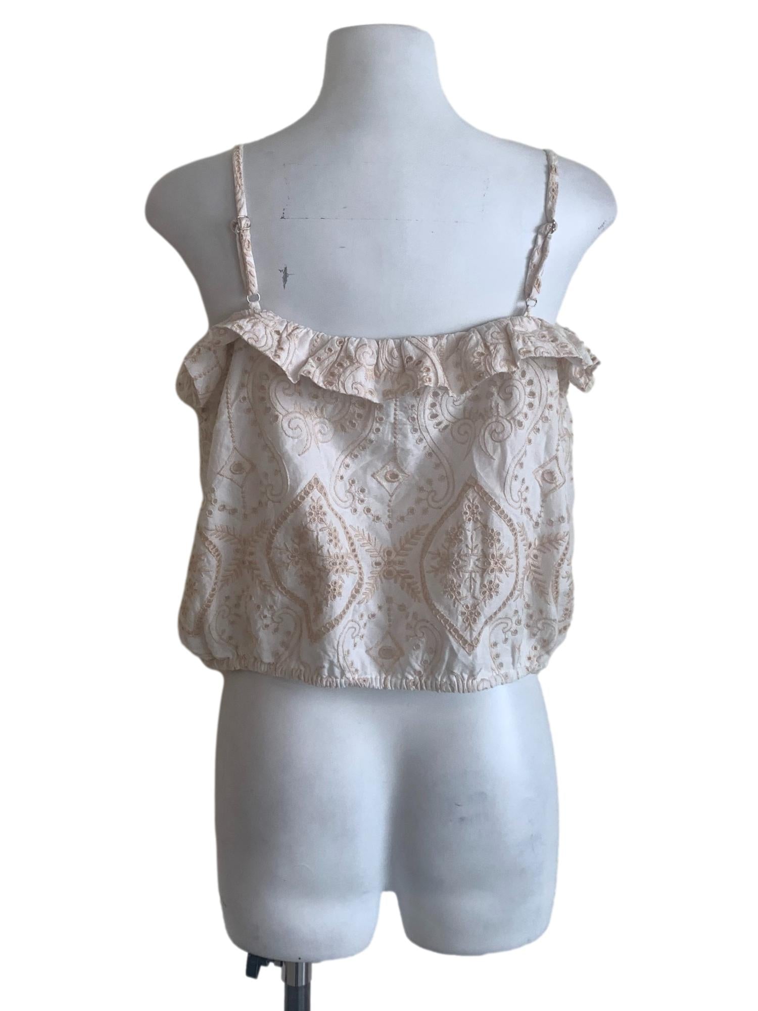 Egg Nog Beige Pattern Top