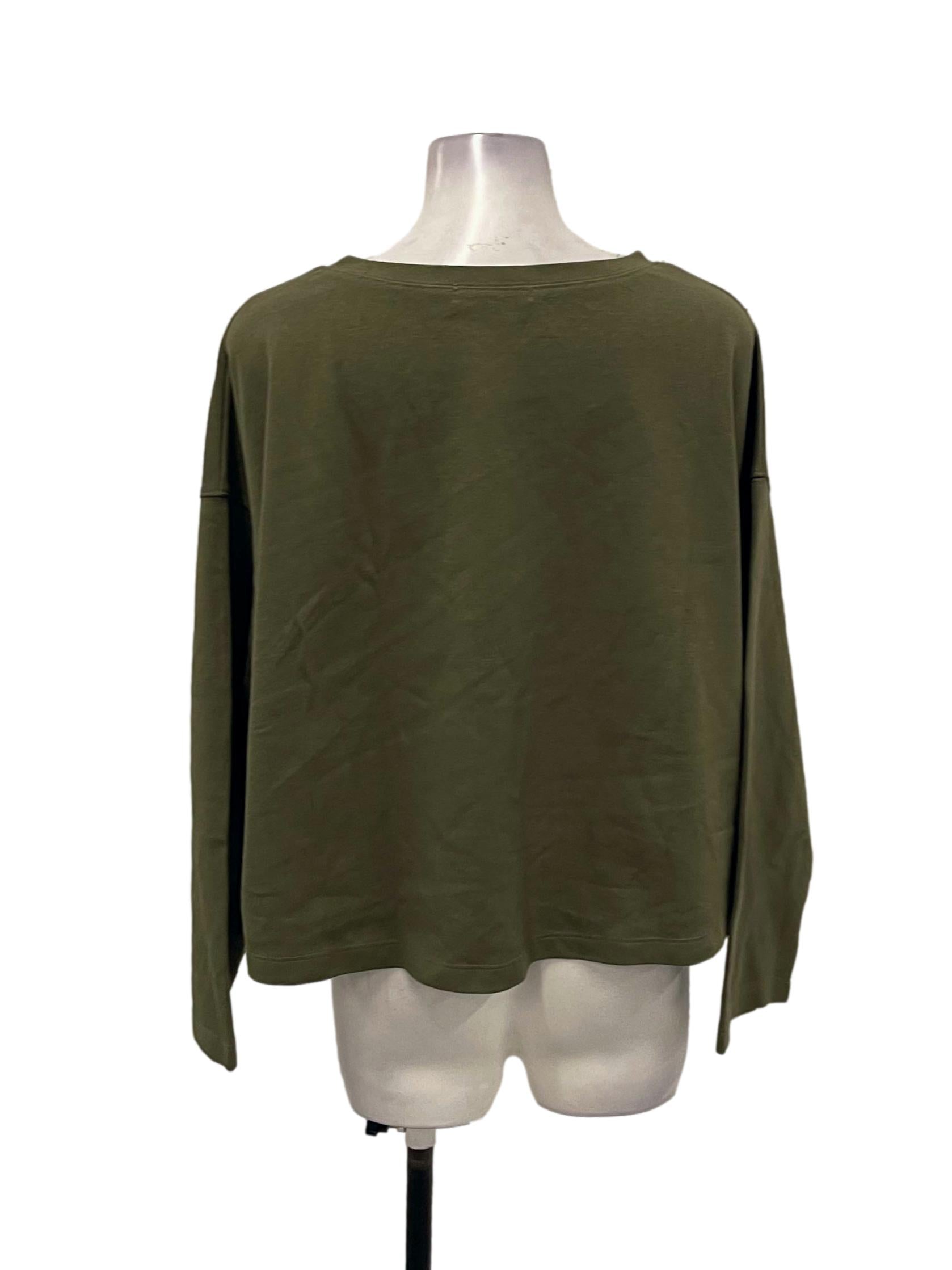 Green Crewneck Long Sleeve Sweater