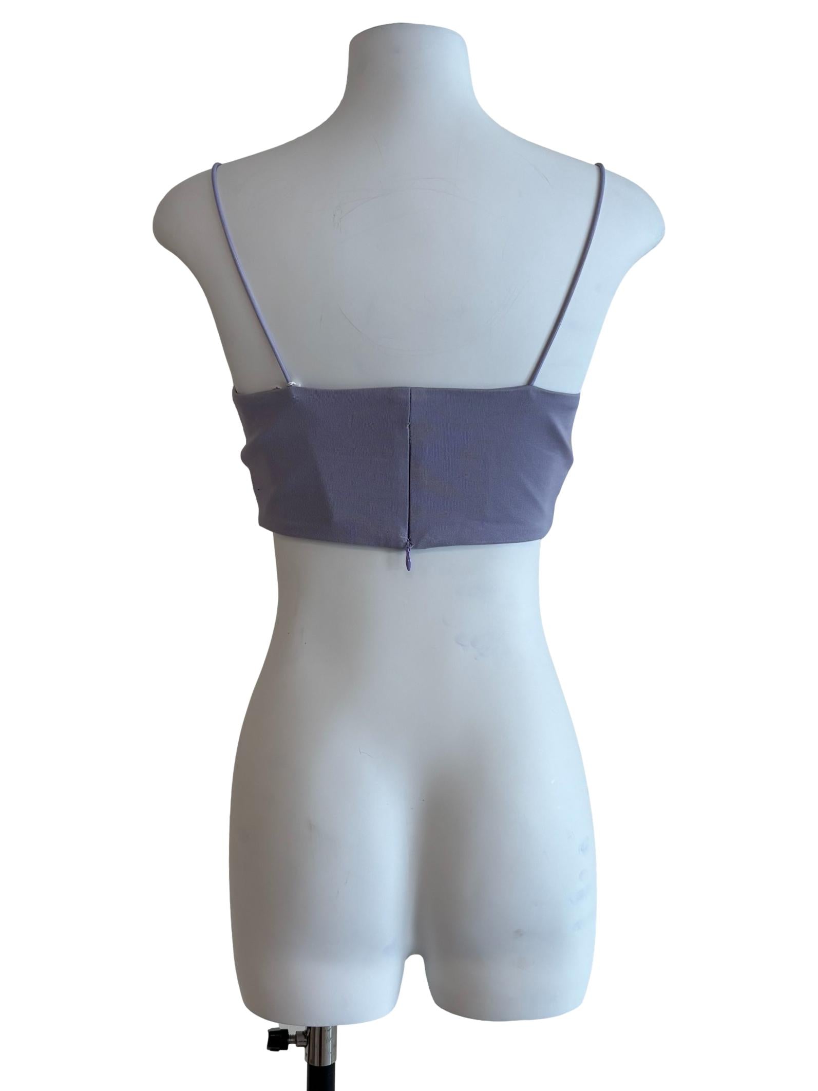 Lavender Purple Padded Cropped Top