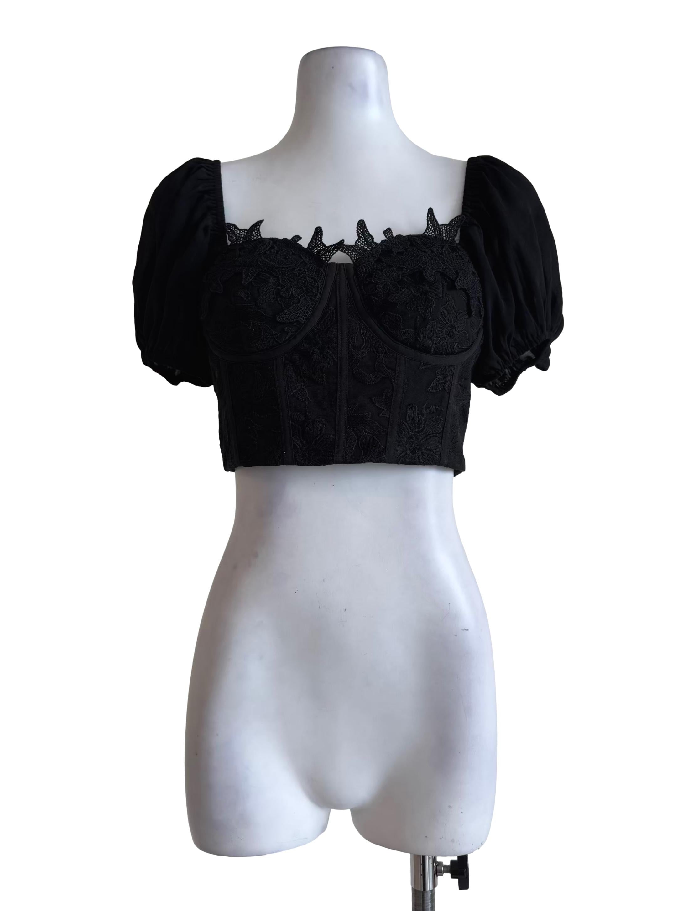 Lace Black Bustier Top