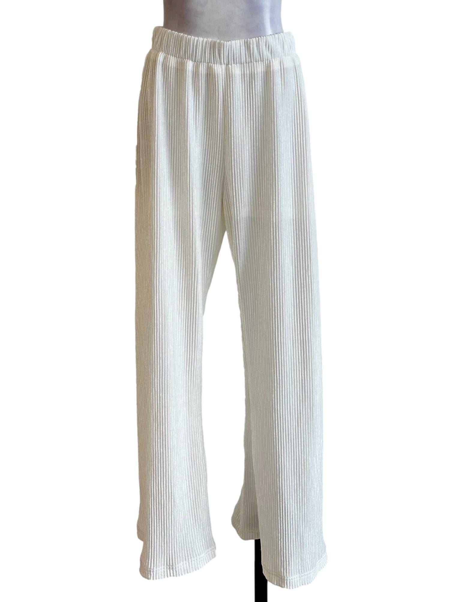 Daisy White Pleated Pants
