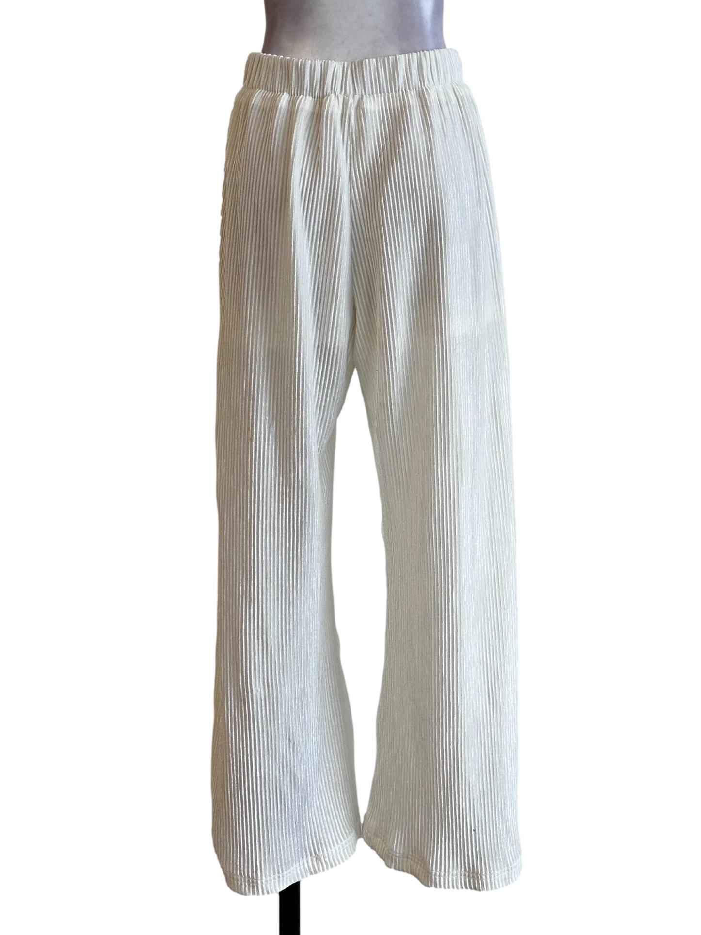 Daisy White Pleated Pants