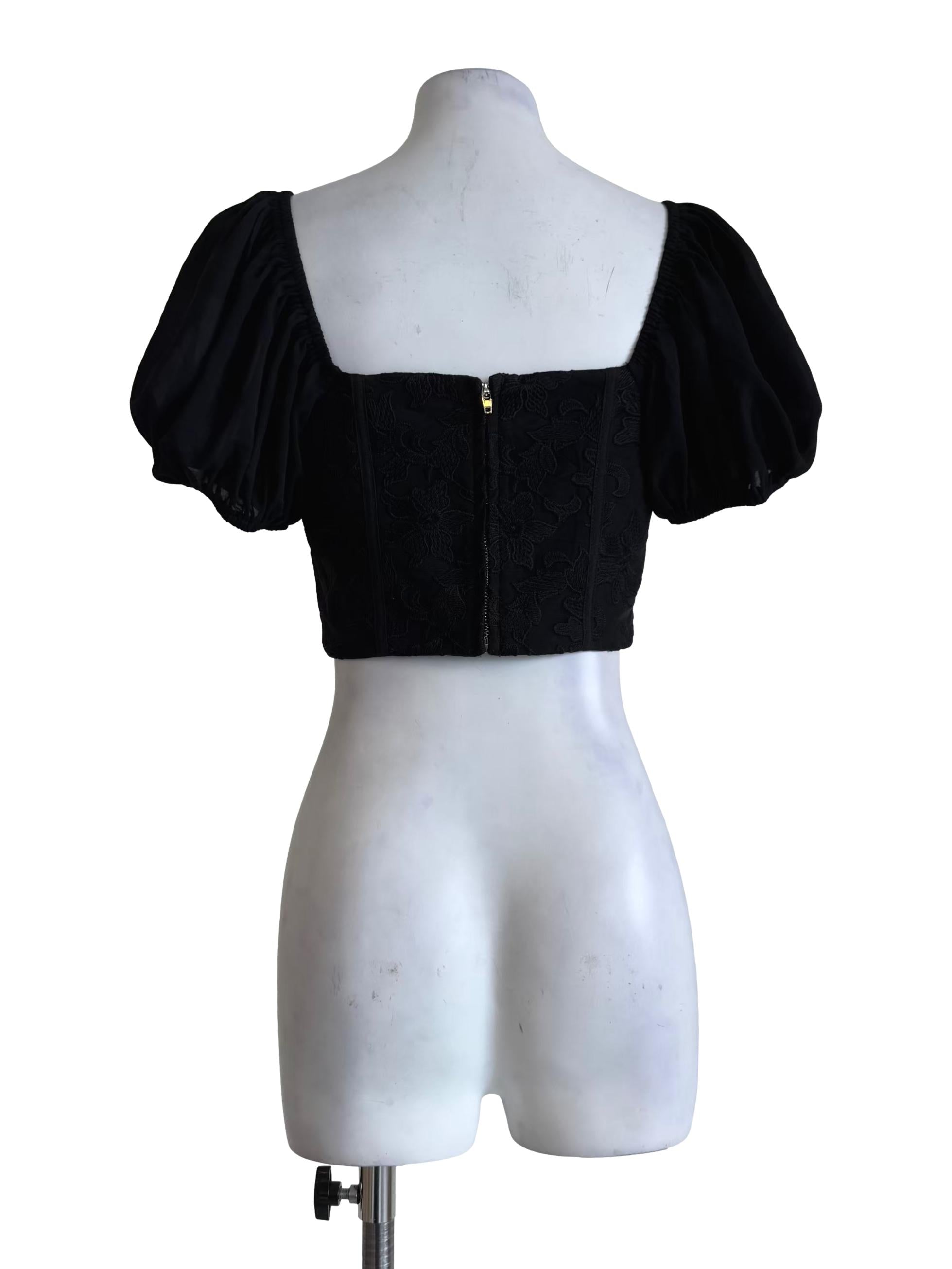 Lace Black Bustier Top