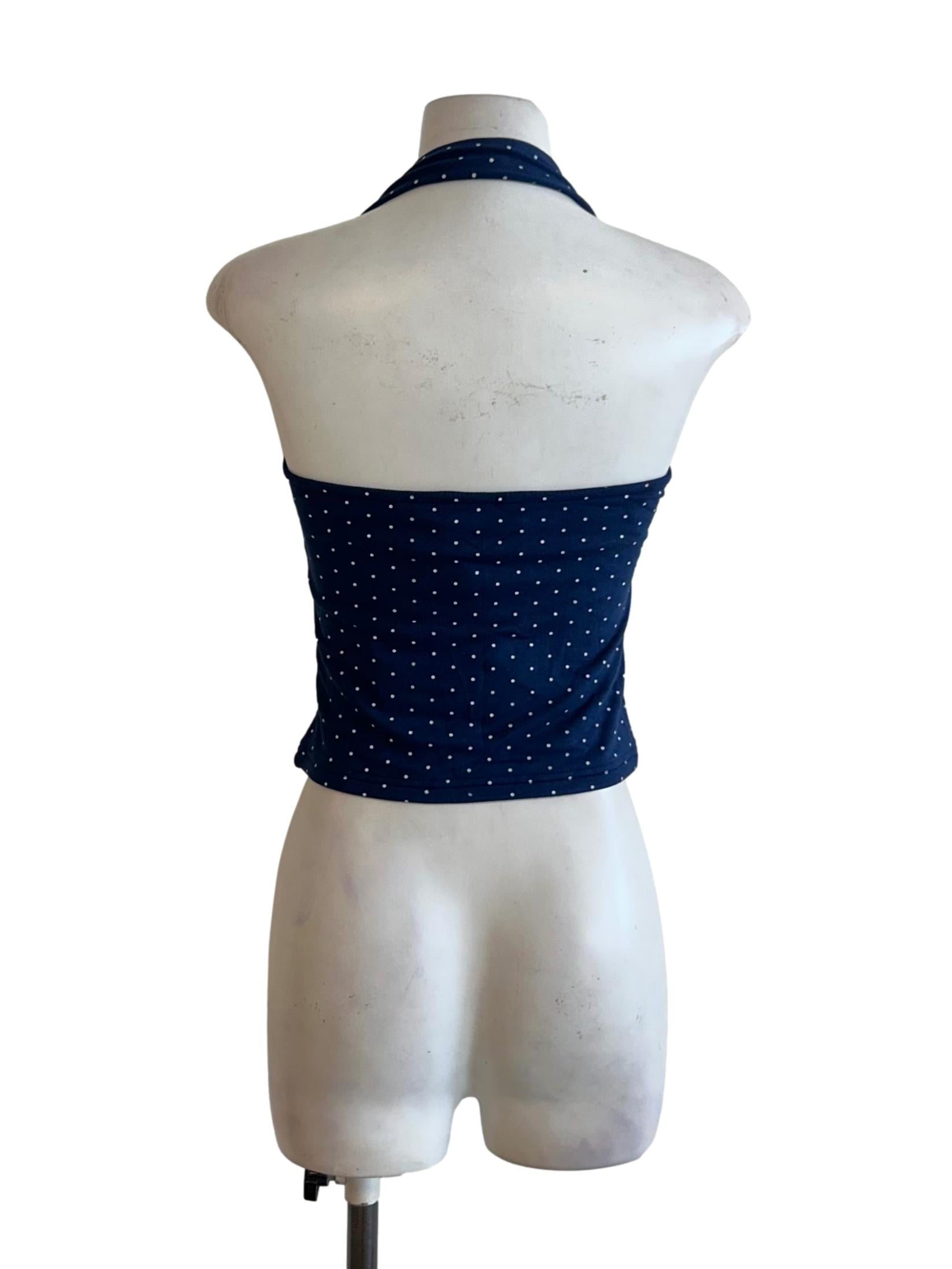 Navy Blue Polka Dot Top