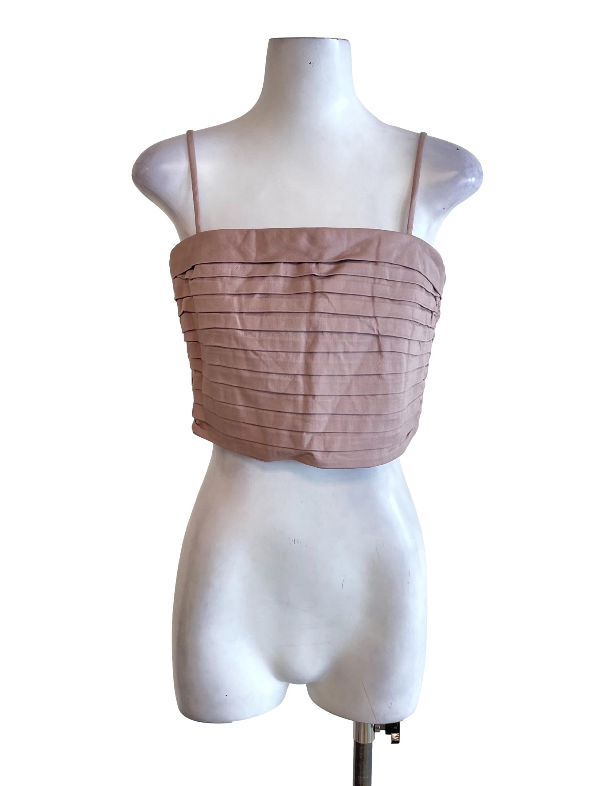Nude Pink Pleated Tube Top