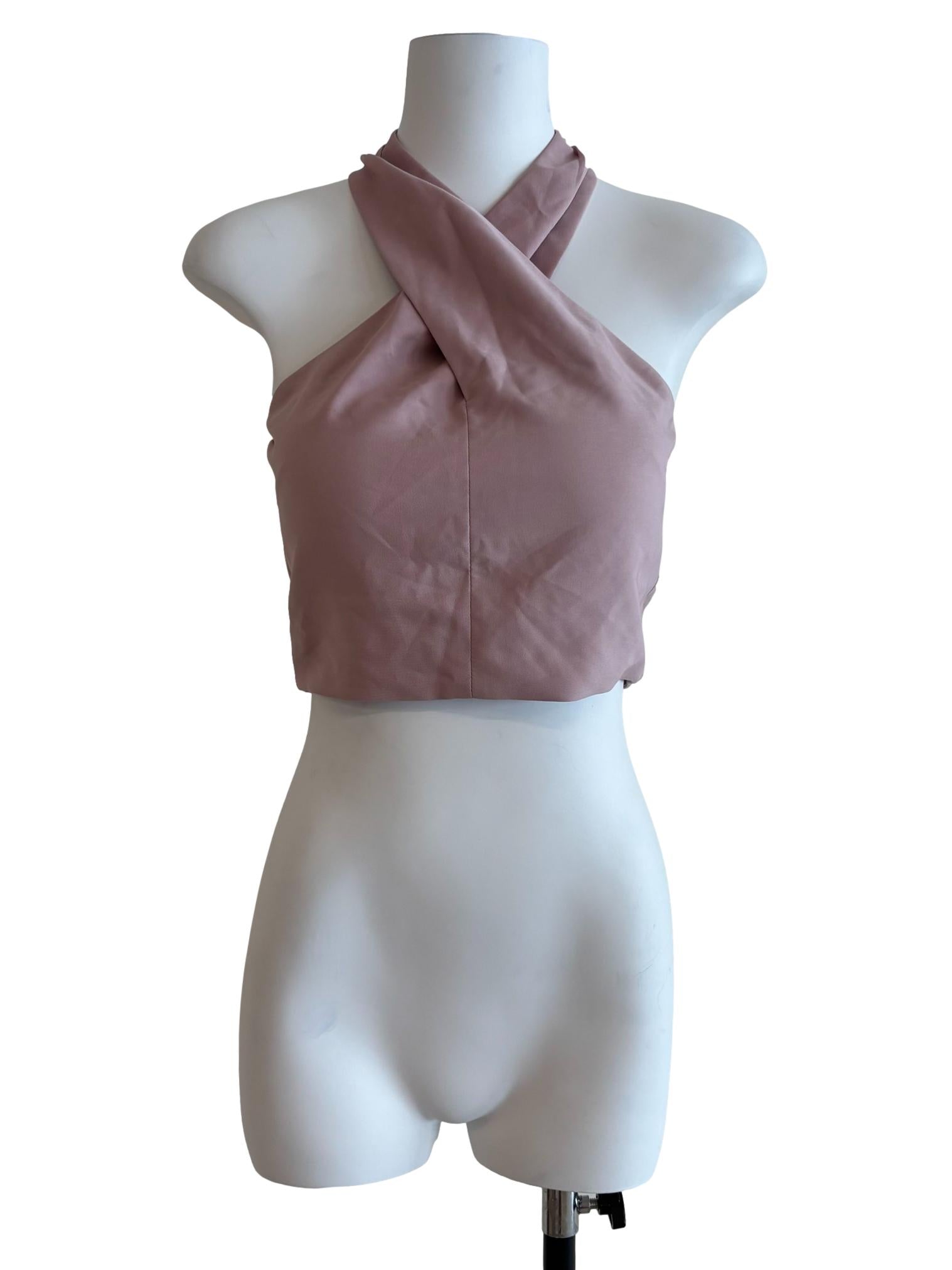 Punch Pink Halter Crop Top