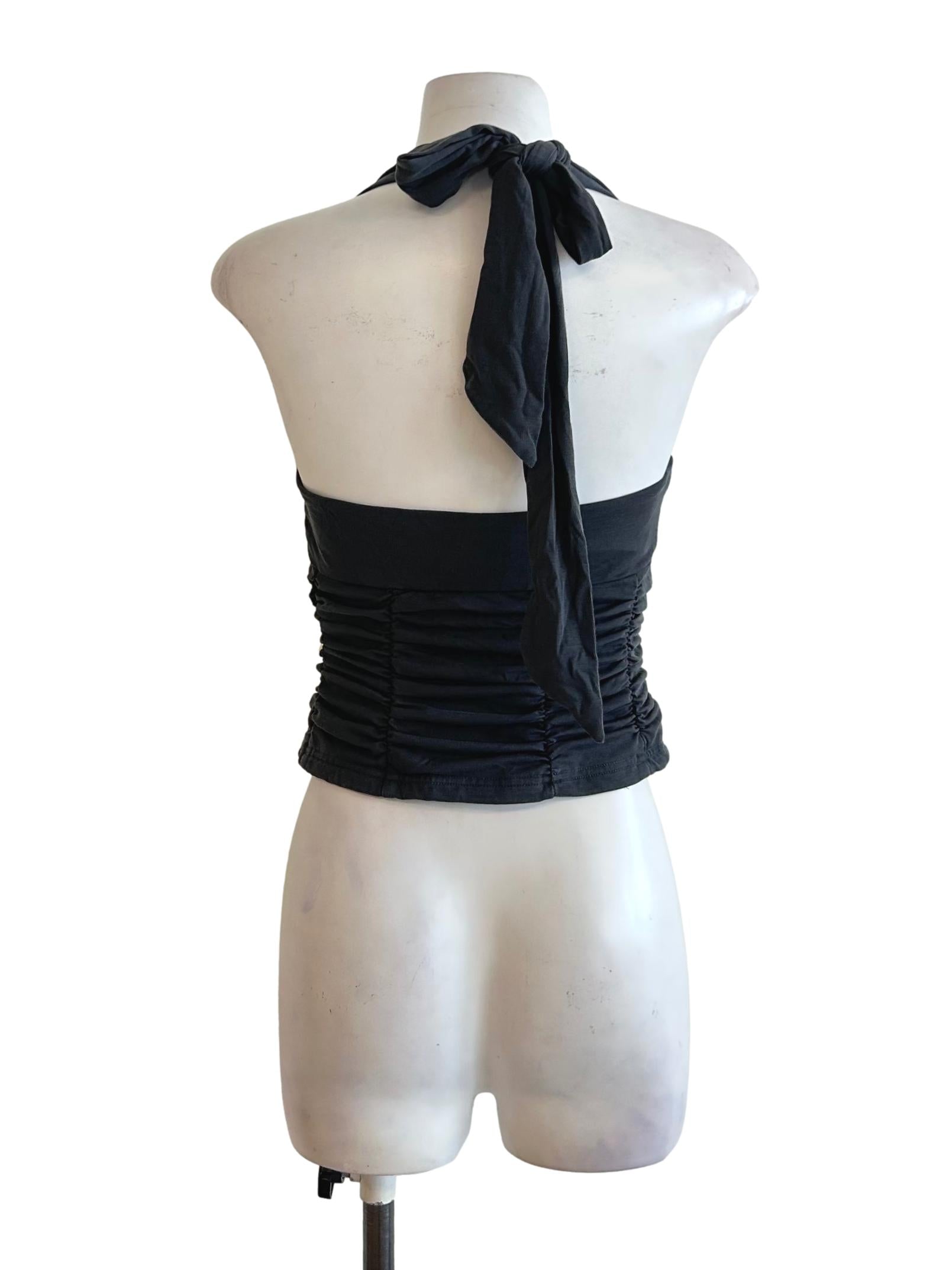 Shadow Grey Smocked Halter Top