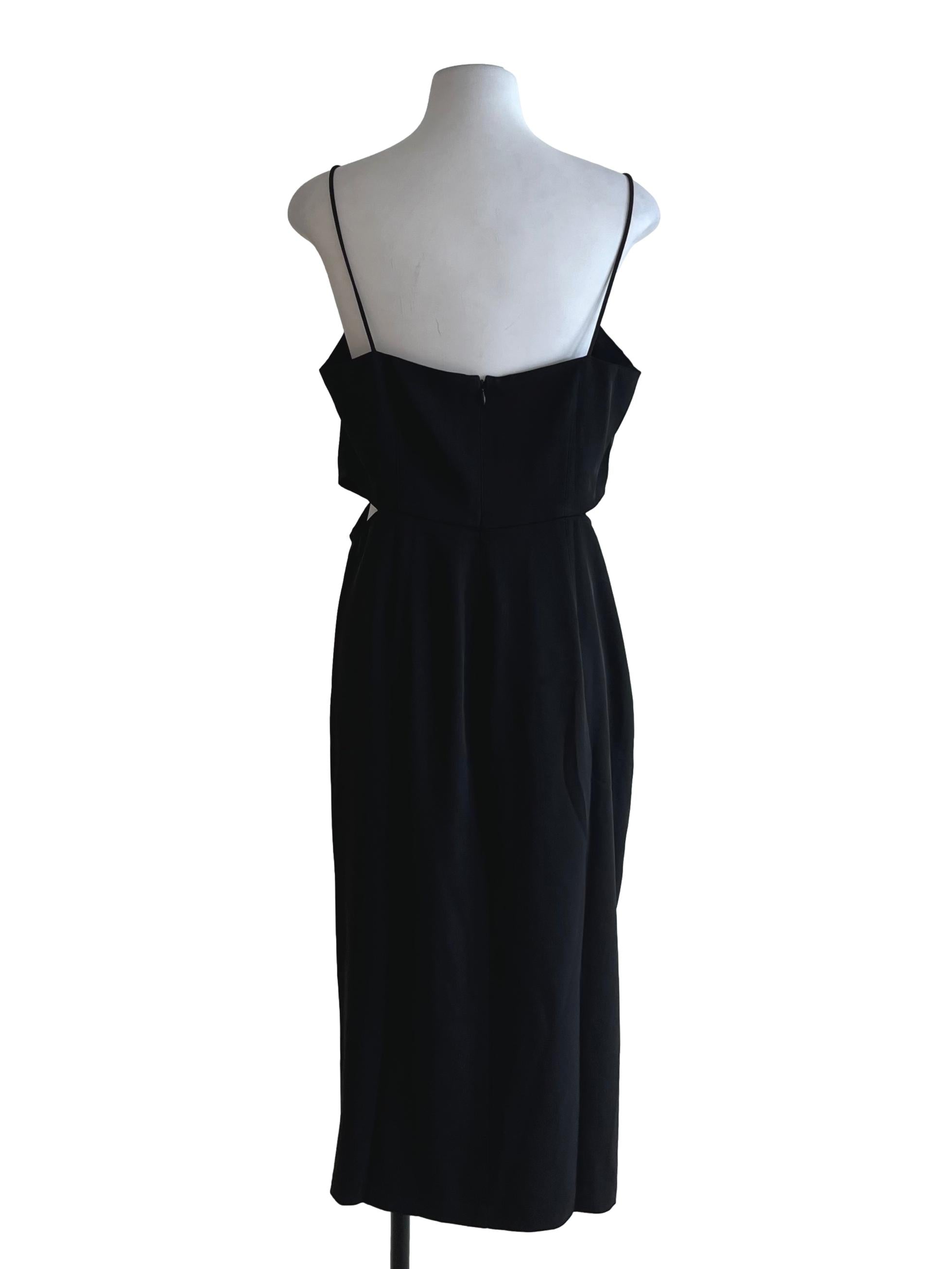 Black Spaghetti Strap A-Line Dress