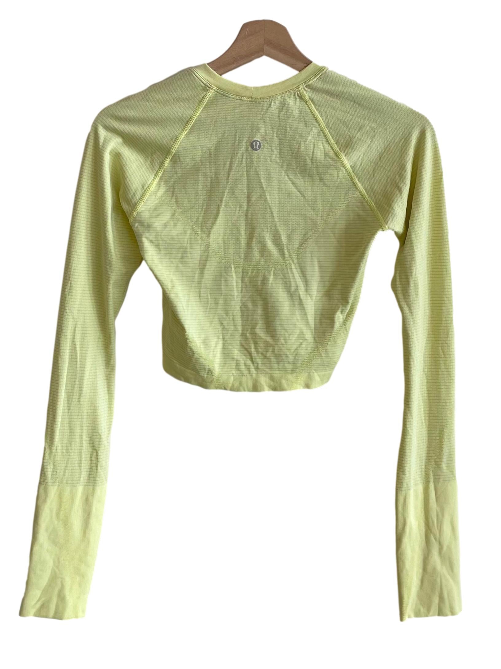 Neon Yellow Long Sleeve Crop Top