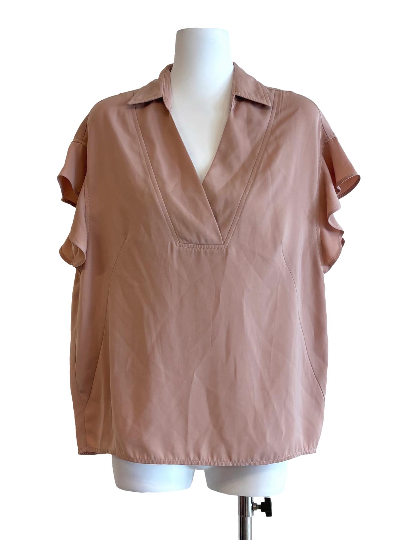 Apricot Surplice Sleeveless Blouse