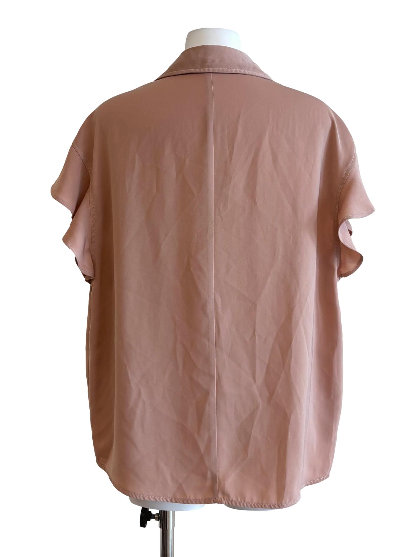 Apricot Surplice Sleeveless Blouse