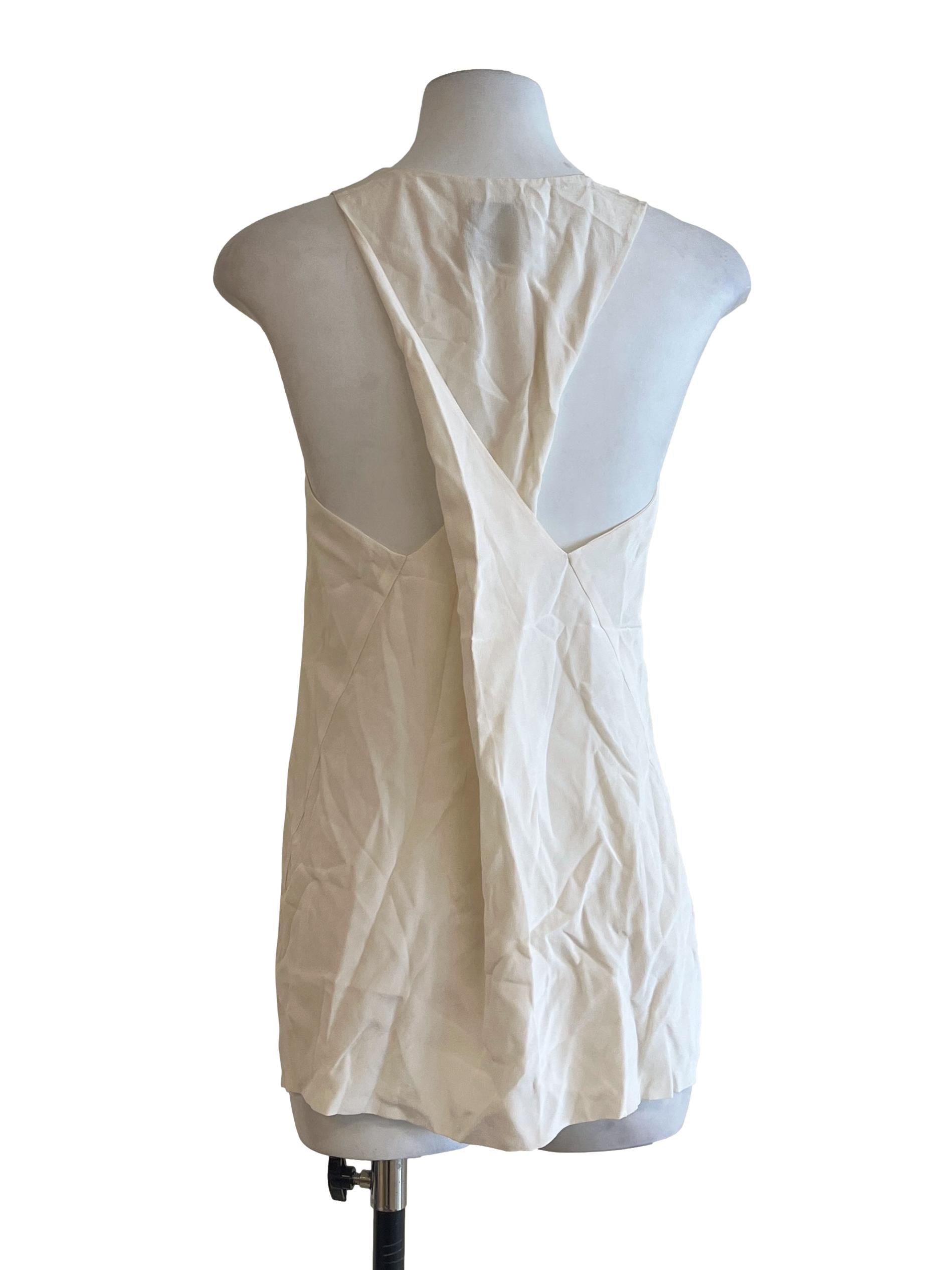Cream White Halter Strap Sleeveless Top
