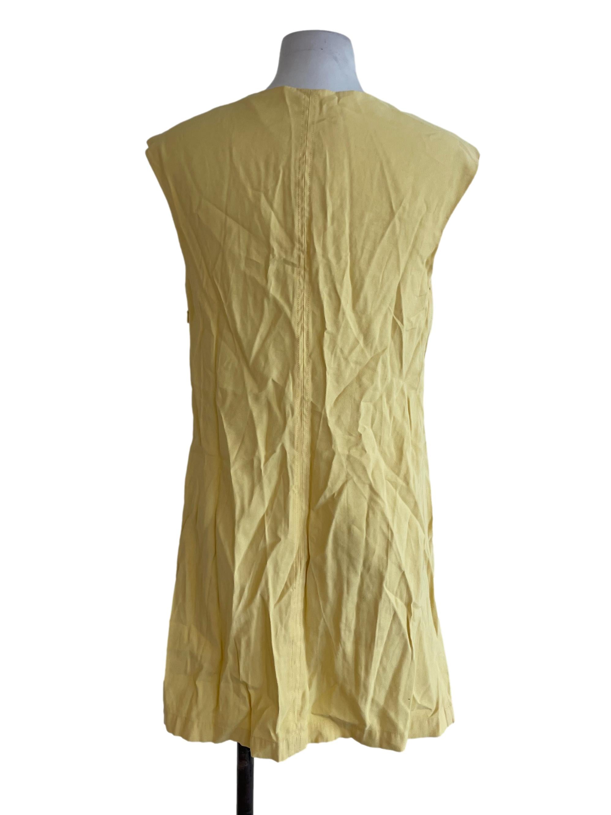 Bright Yellow Low Neck Dress