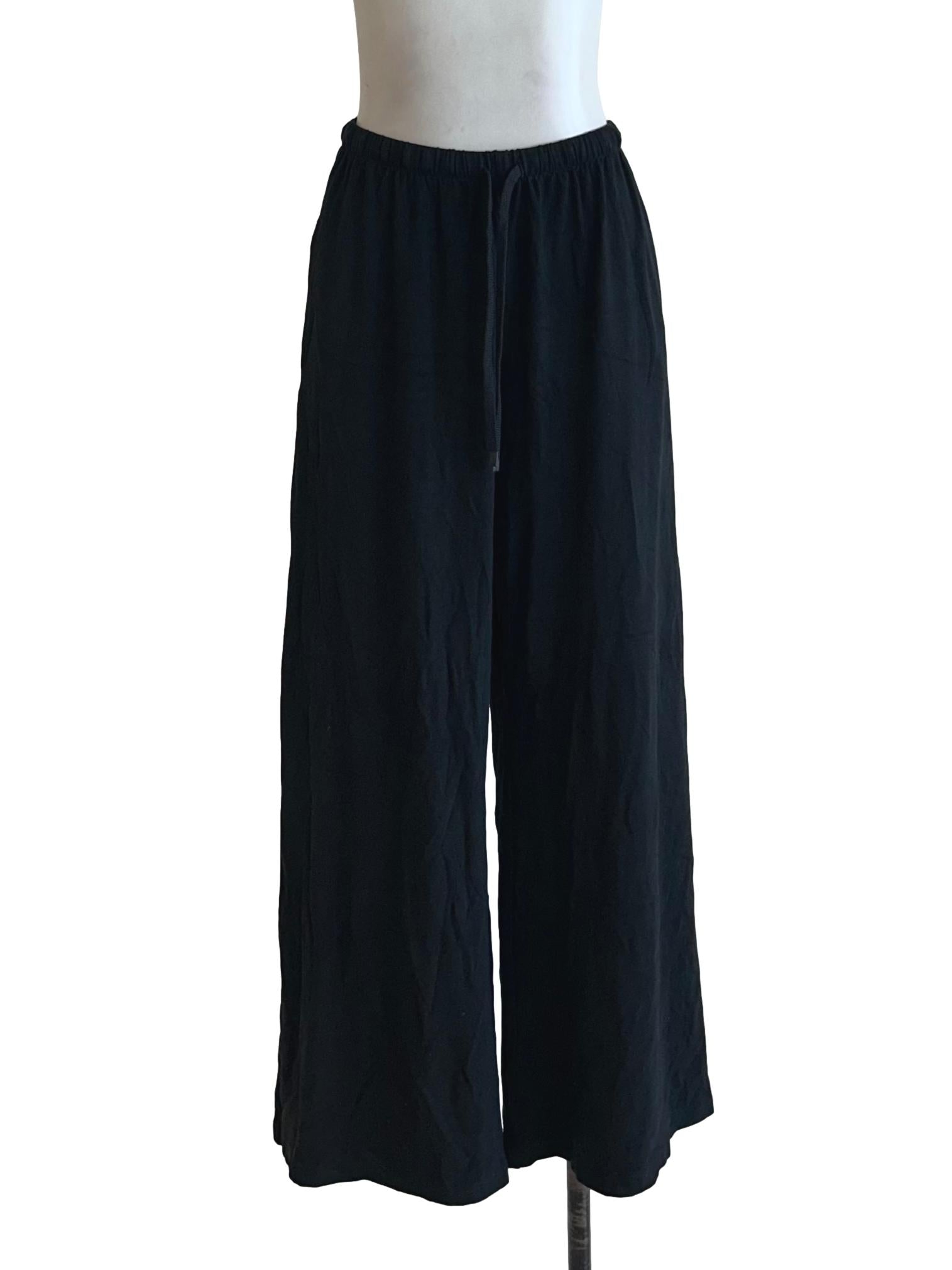 Onyx Black Wide-Leg Pants