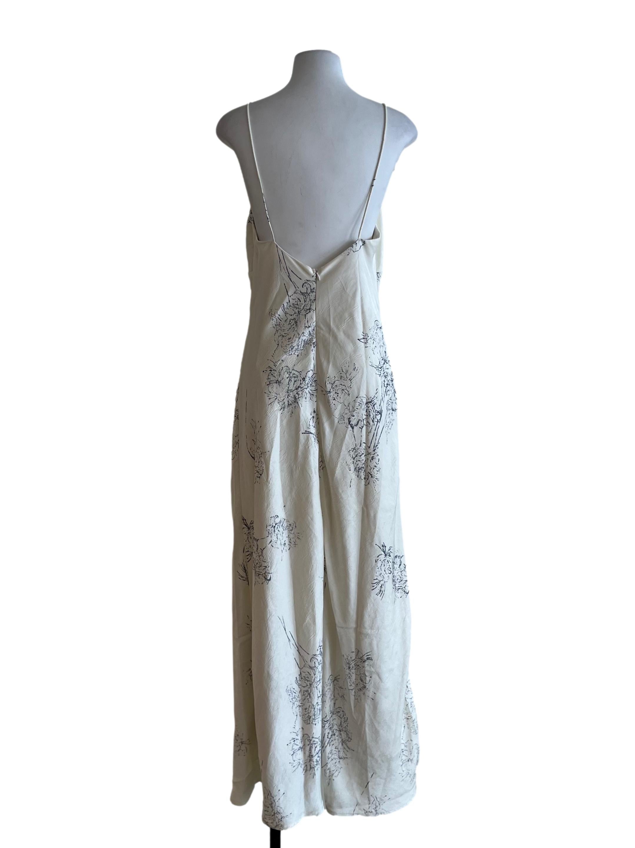 White Abstract Slip Dress