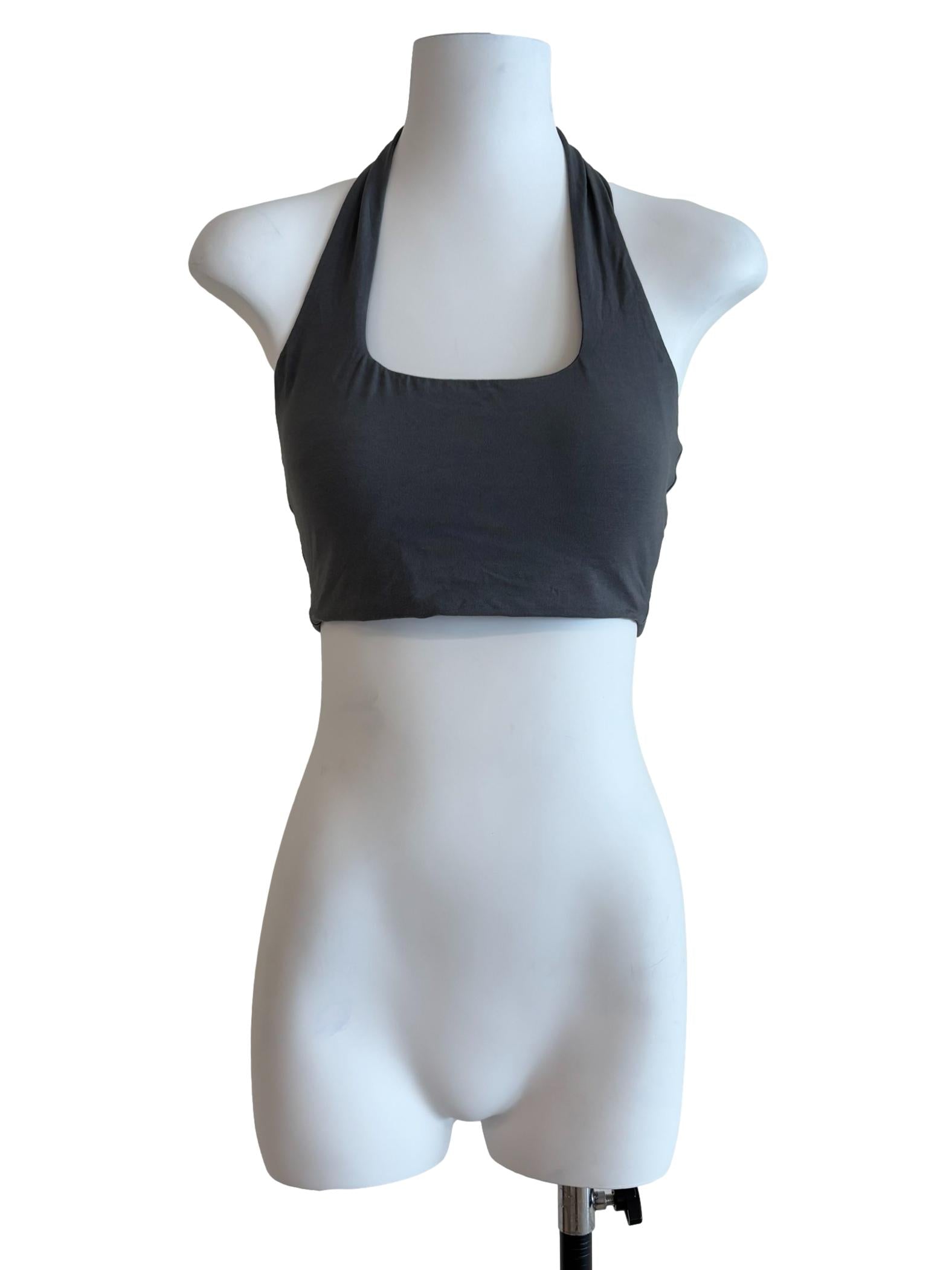Shadow Grey Halter Crop Top