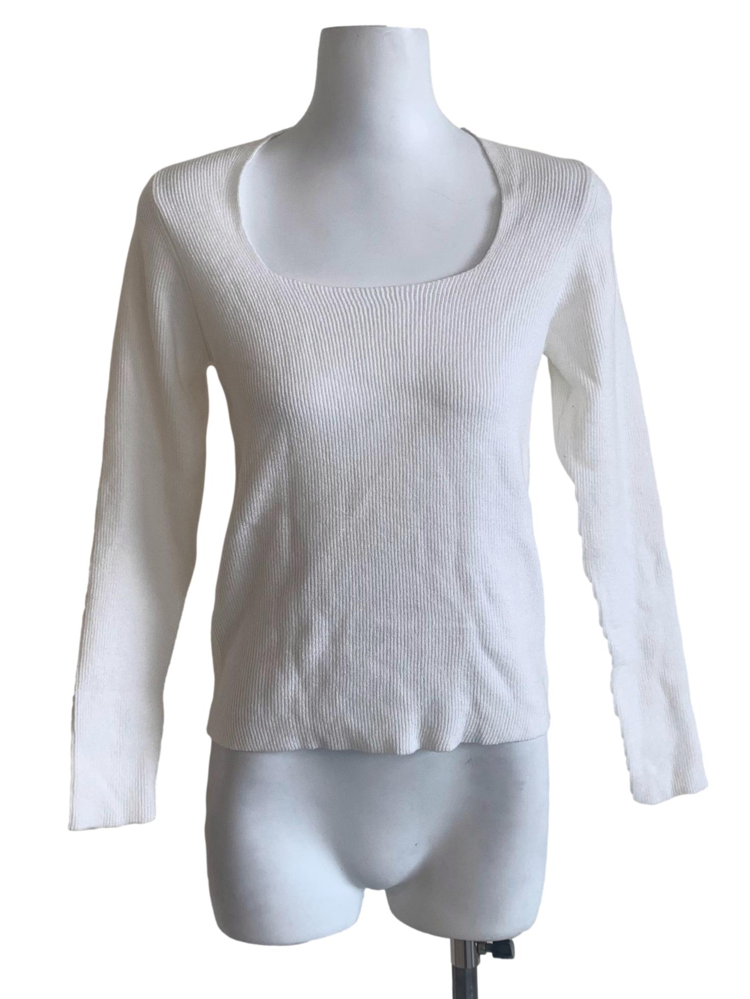 Daisy White Square Neck Top