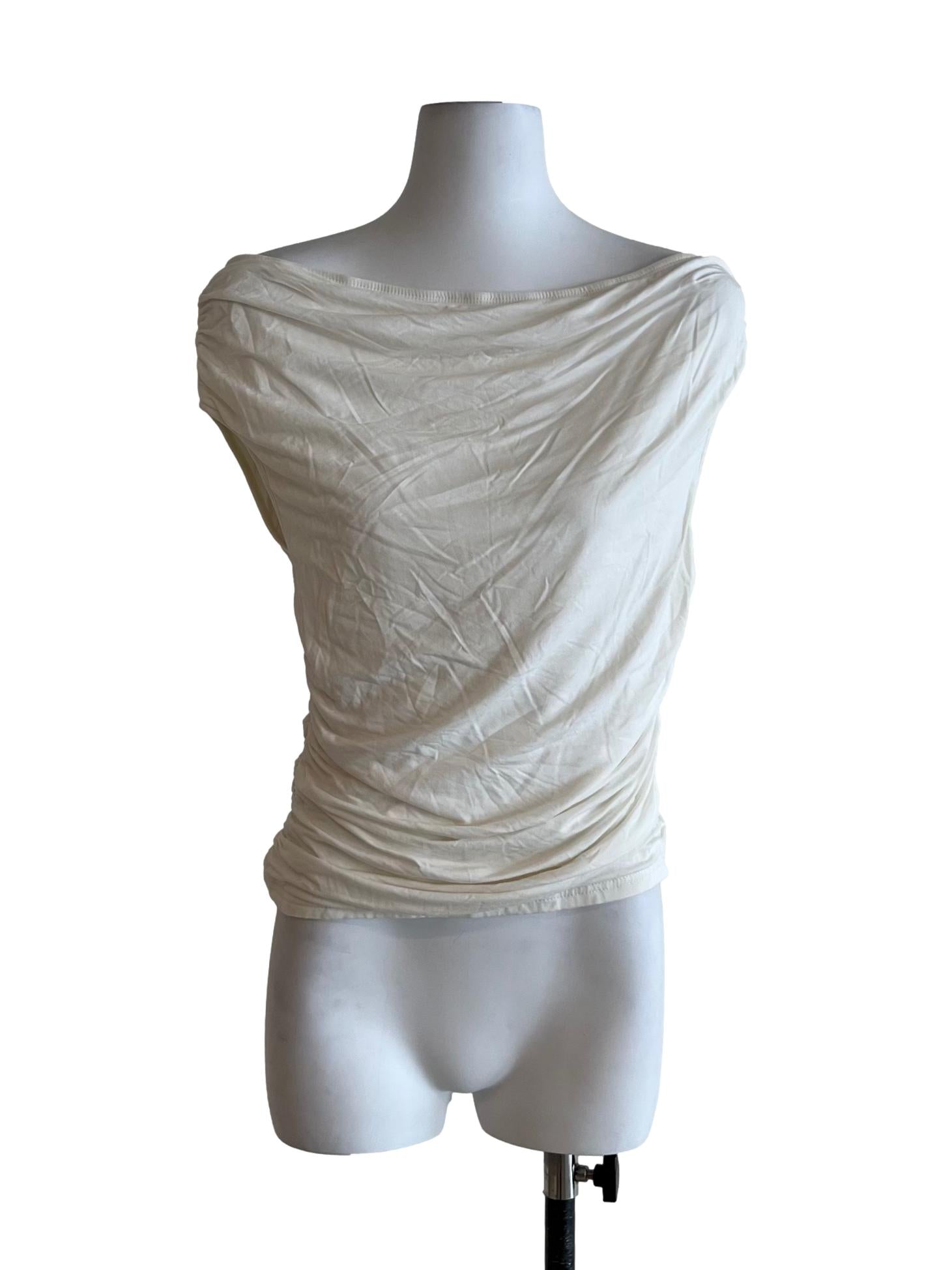 White Sabrina Neckline Blouse