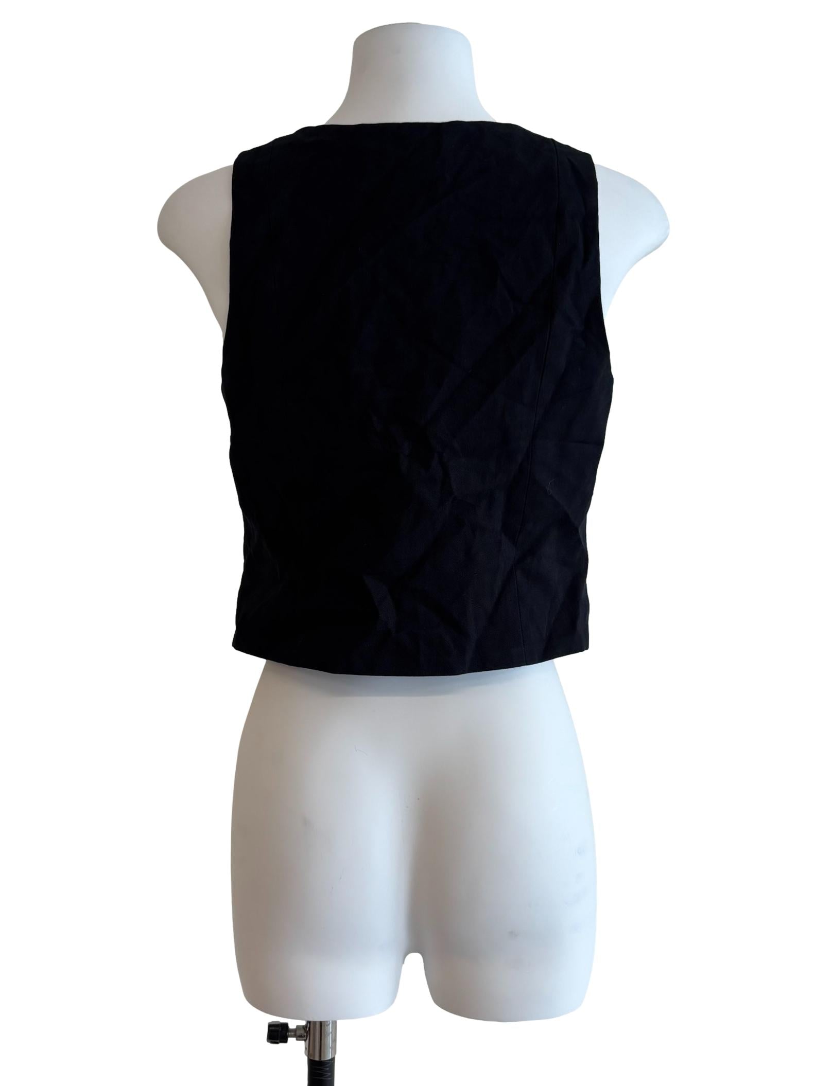 Onyx Black Scoop Neck Vest