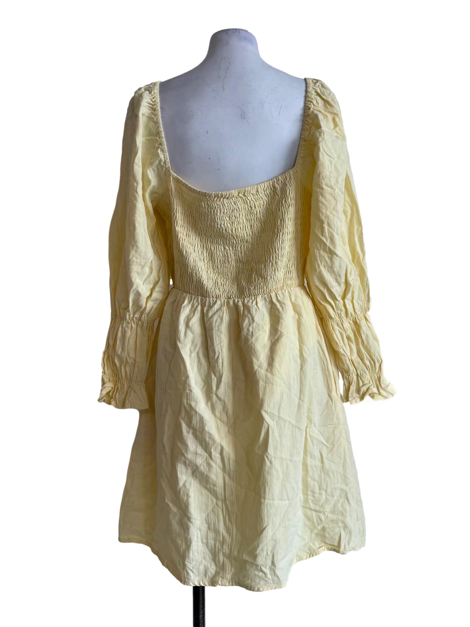 Butter Yellow Scoop Neck Dress
