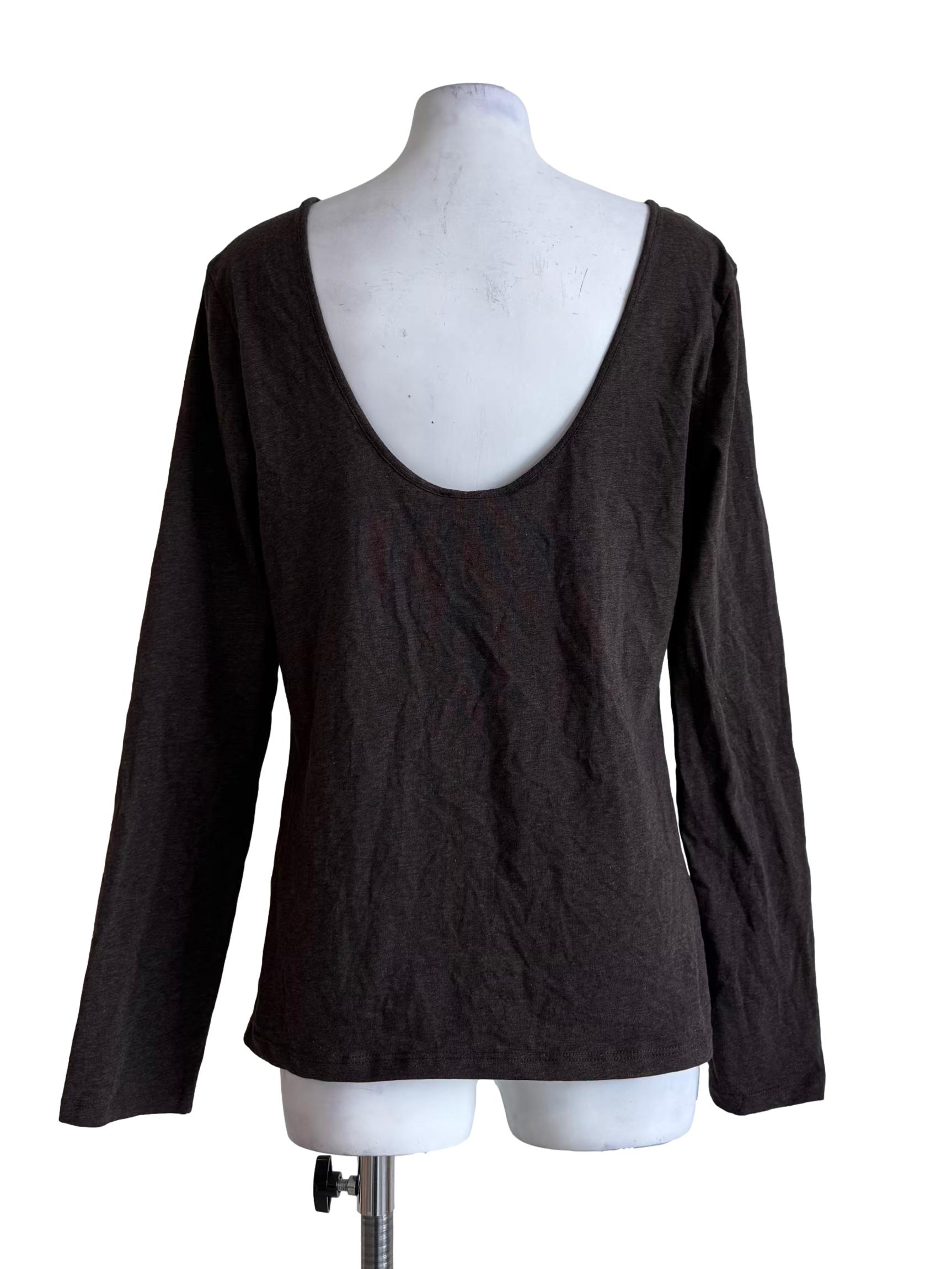 Dark Brown Bare Back Top