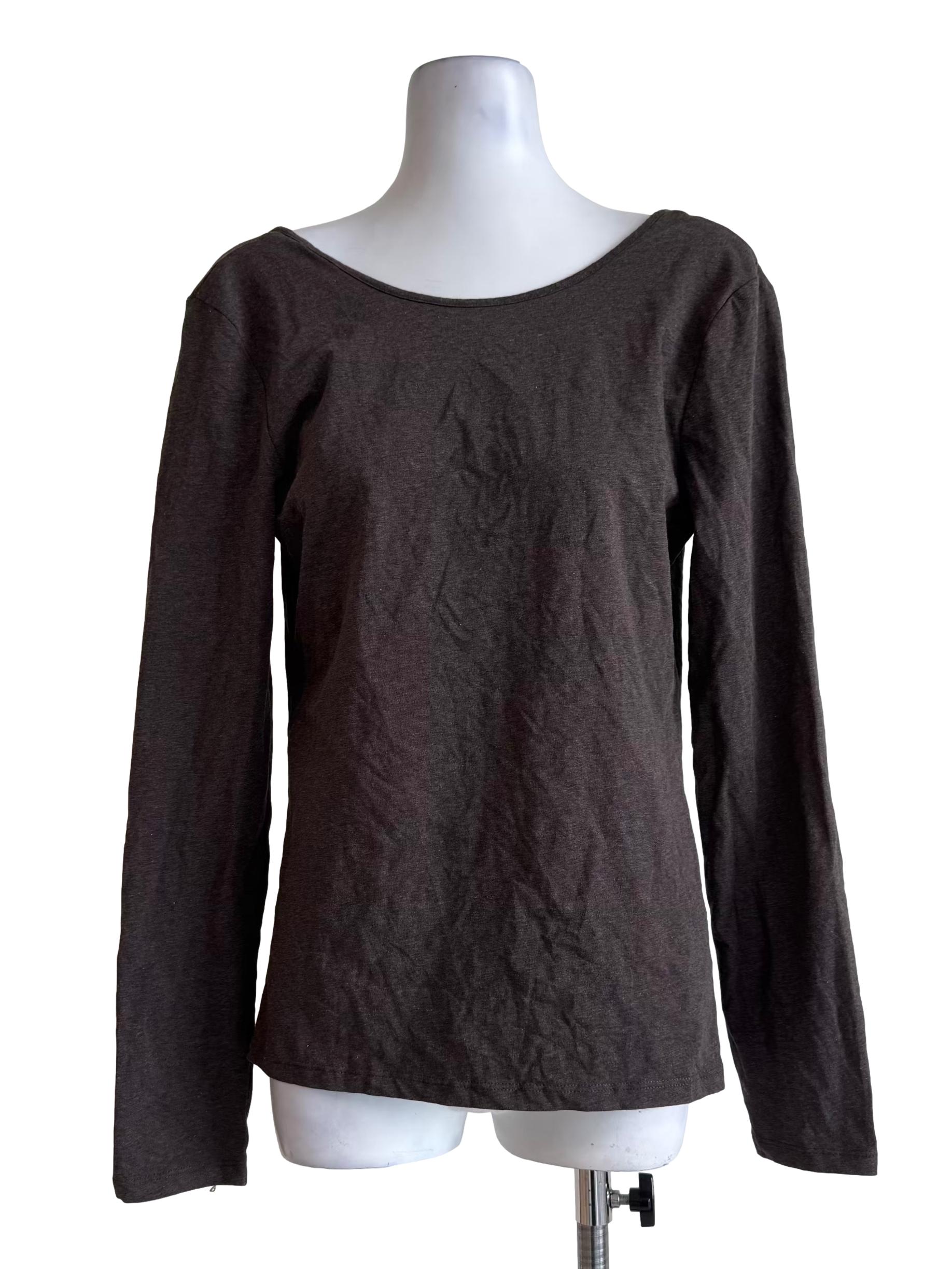 Dark Brown Bare Back Top