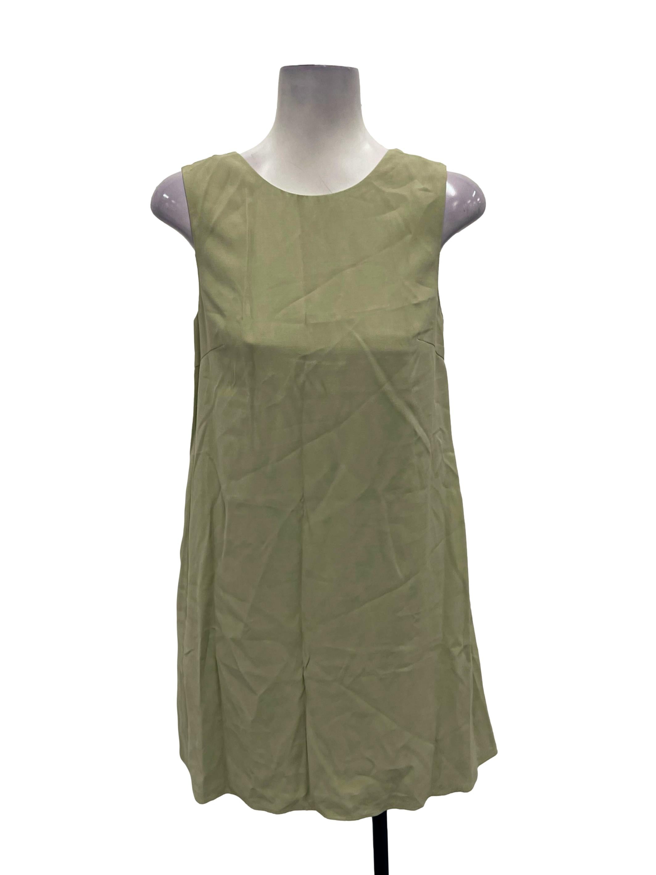 Light Green Roundneck Mini Shift Dress