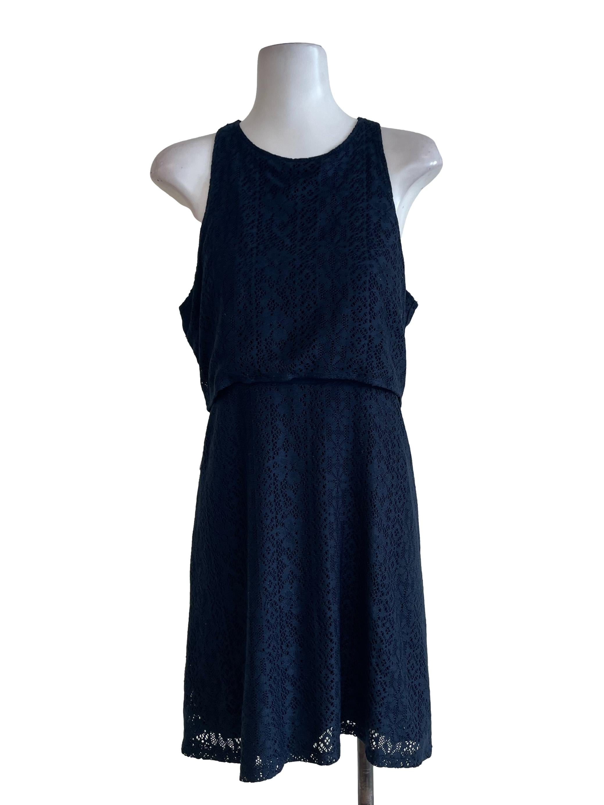 Navy Blue Lace Dress