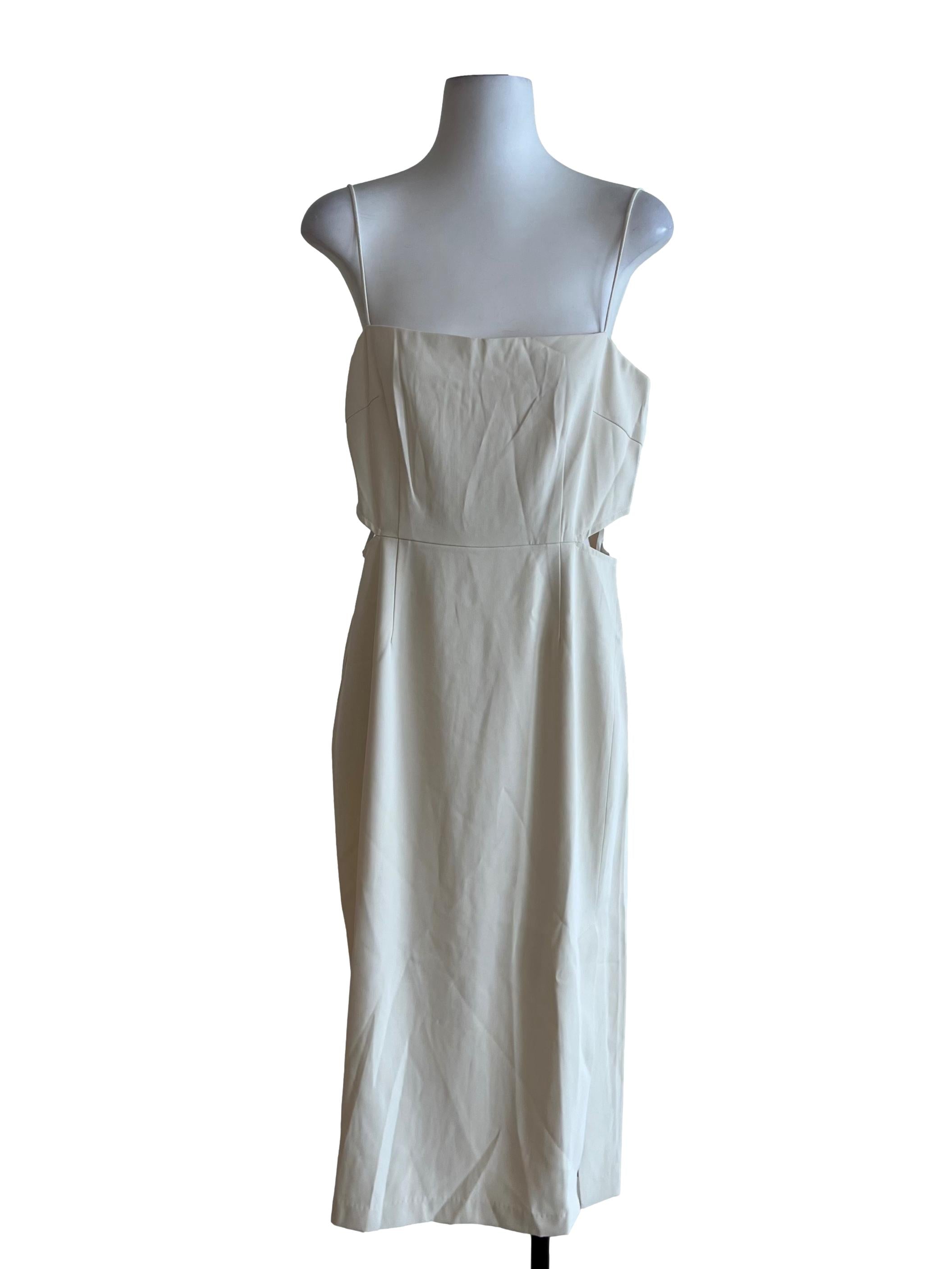White Spaghetti Strap A-Line Dress