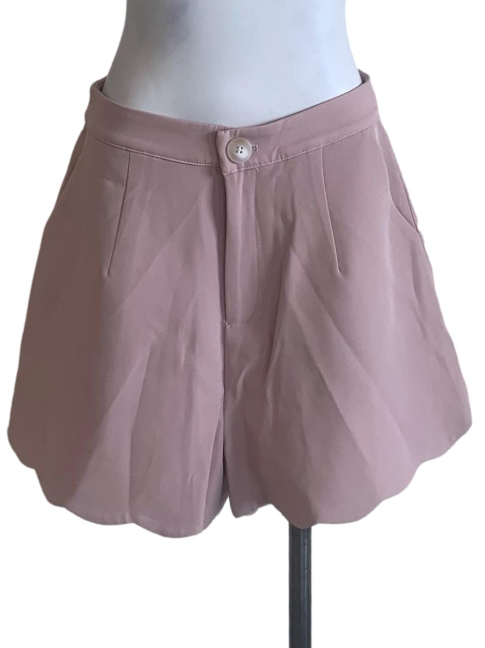 Flamingo Pink Scallop Shorts