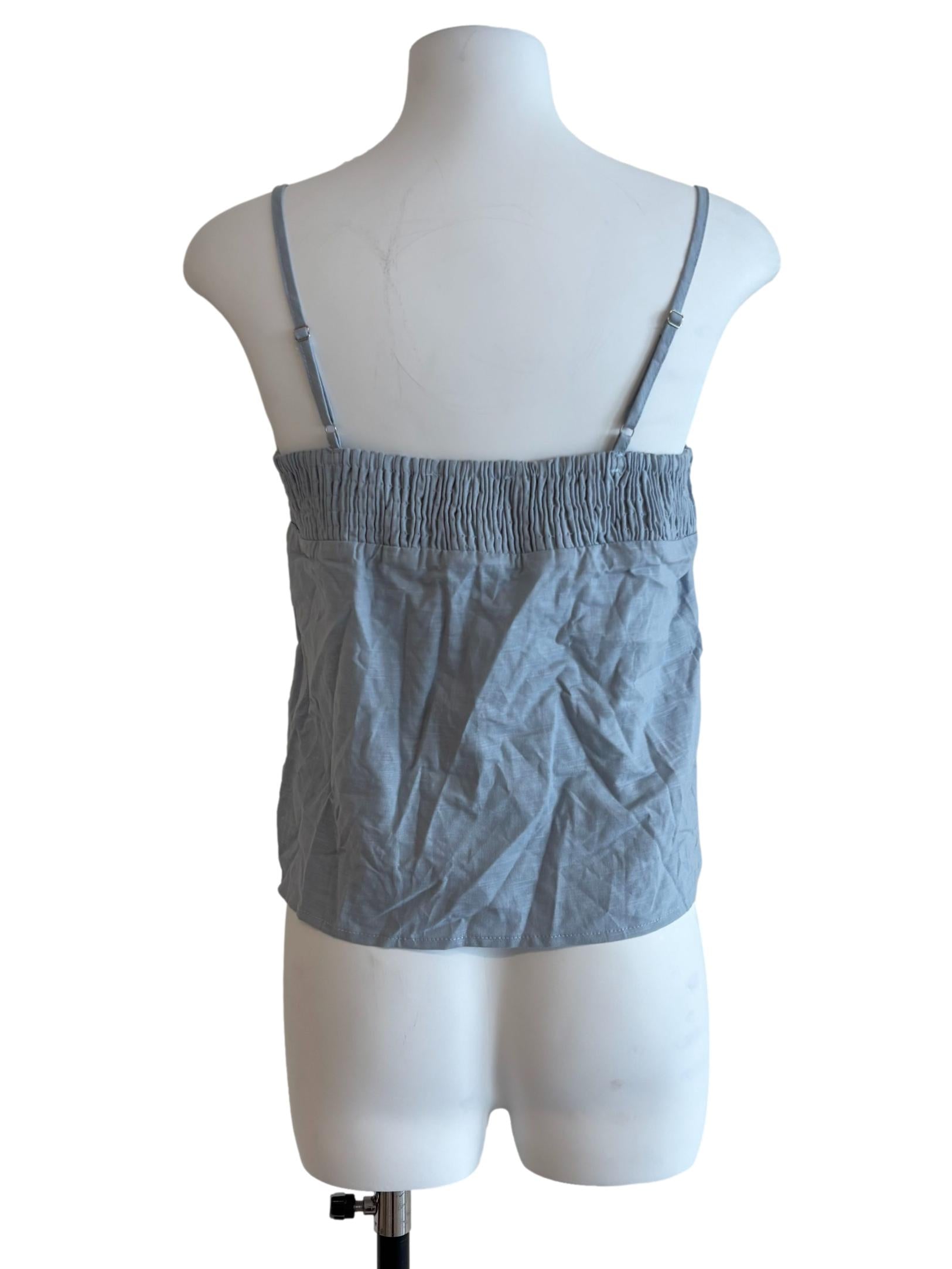 Light Stone Blue Tie Detail Cami Top