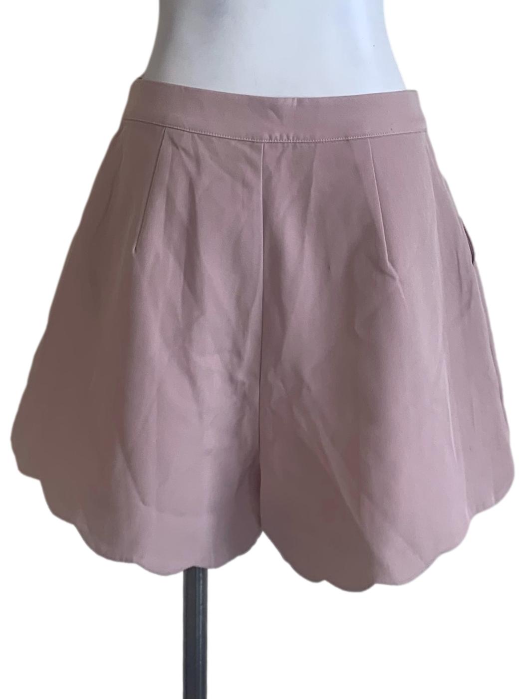 Flamingo Pink Scallop Shorts