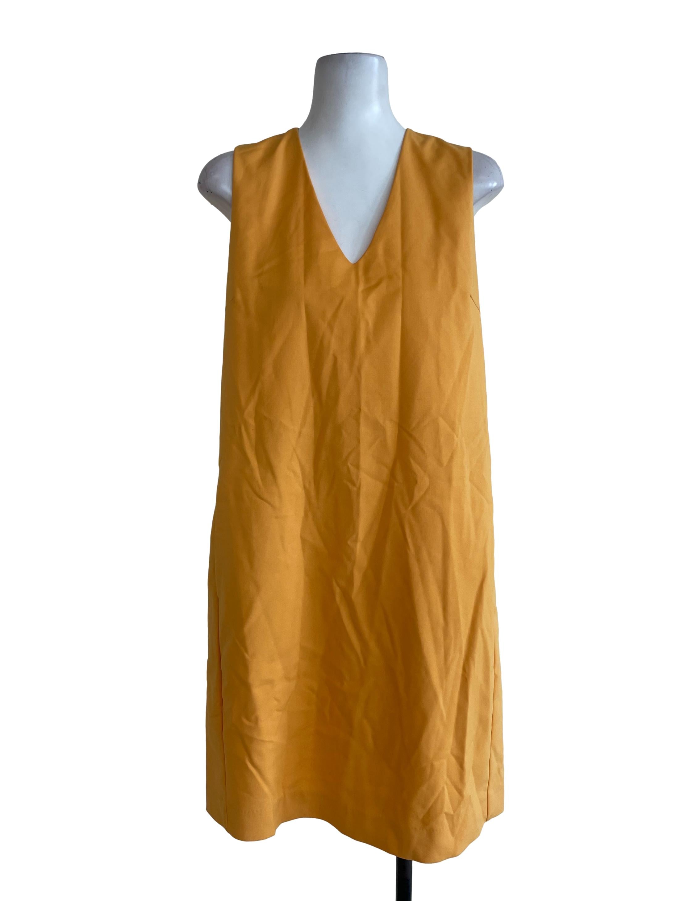 Orange V Neck Dress