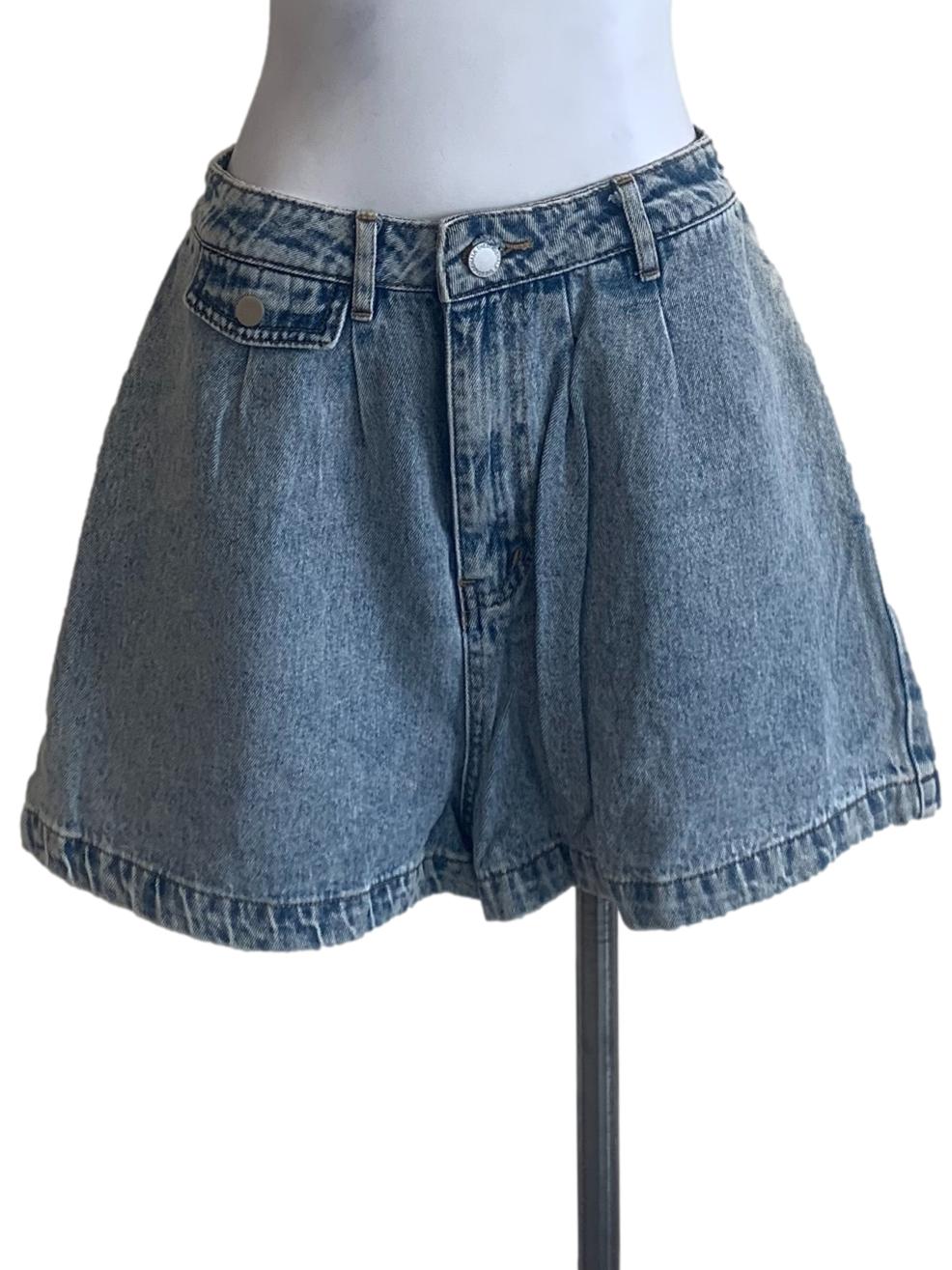 Stone Blue Denim Shorts