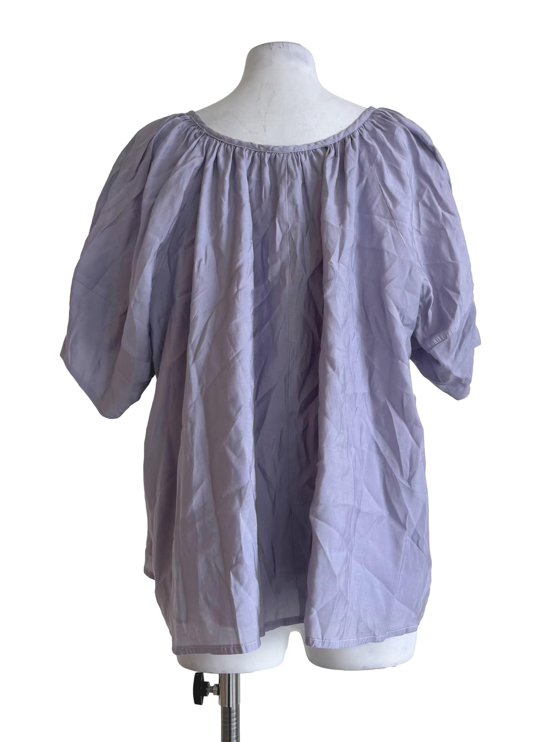 Purple Puff Sleeve Top OSN