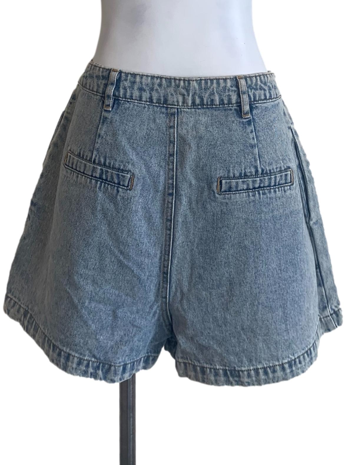 Stone Blue Denim Shorts