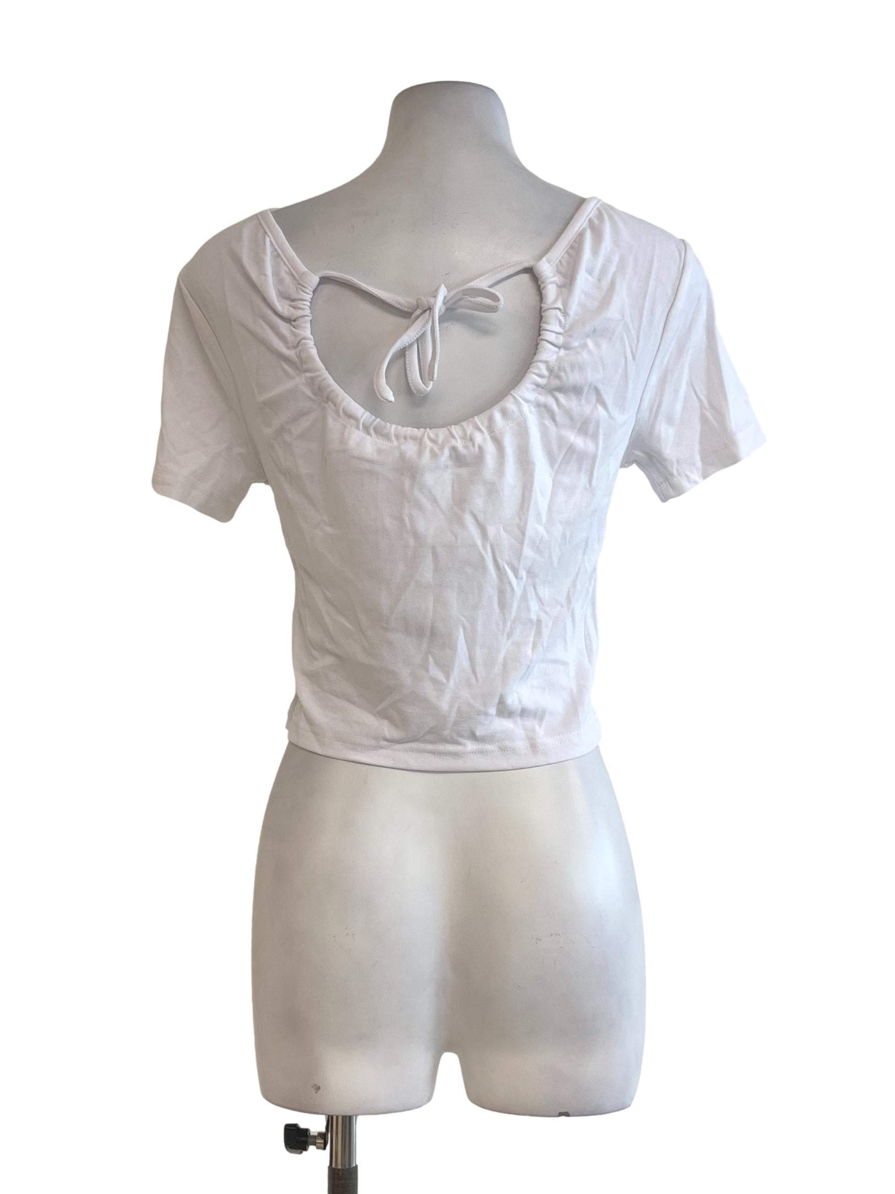 White Sphere Keyhole Top
