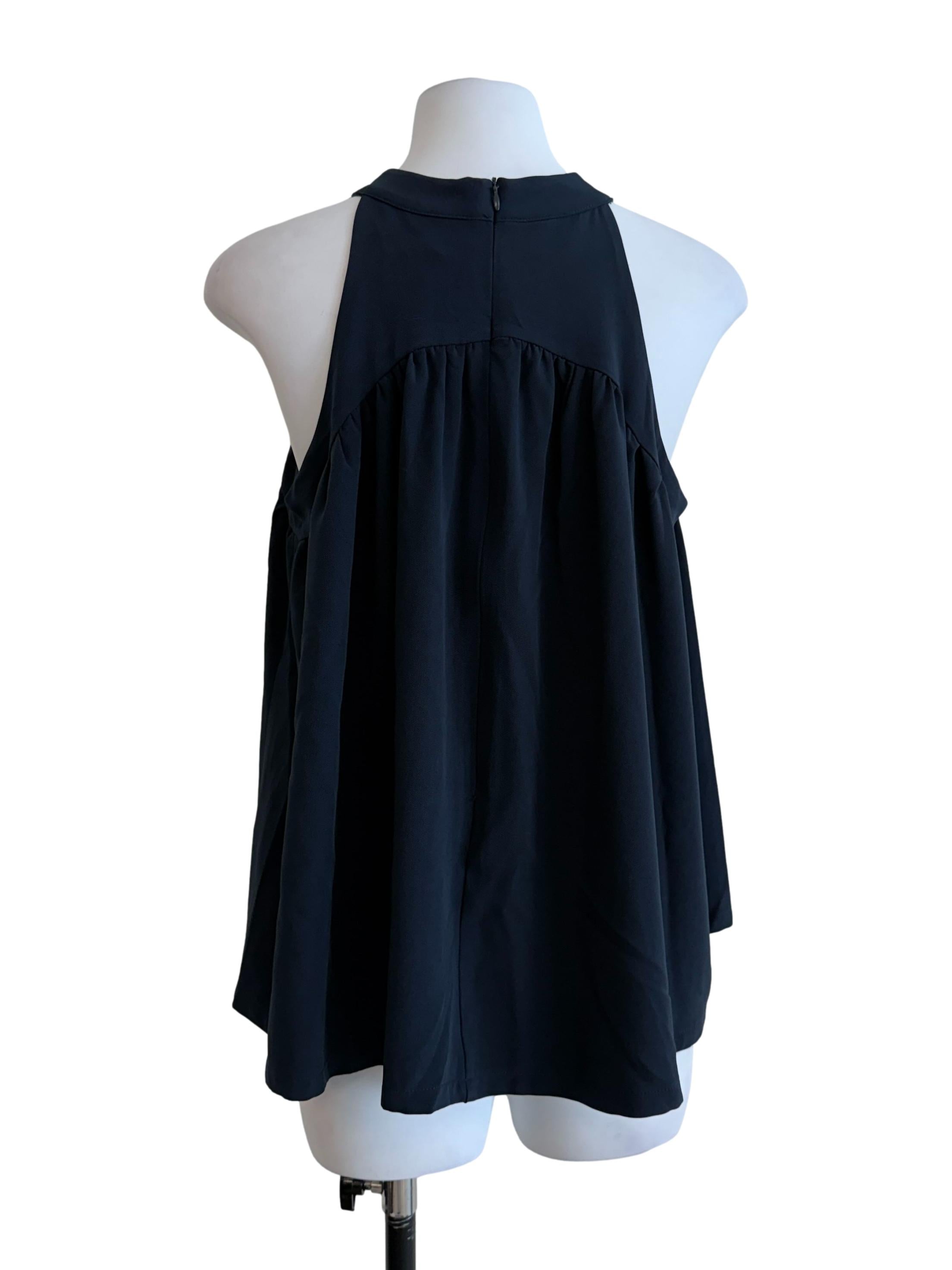 Navy Blue High Neck Top