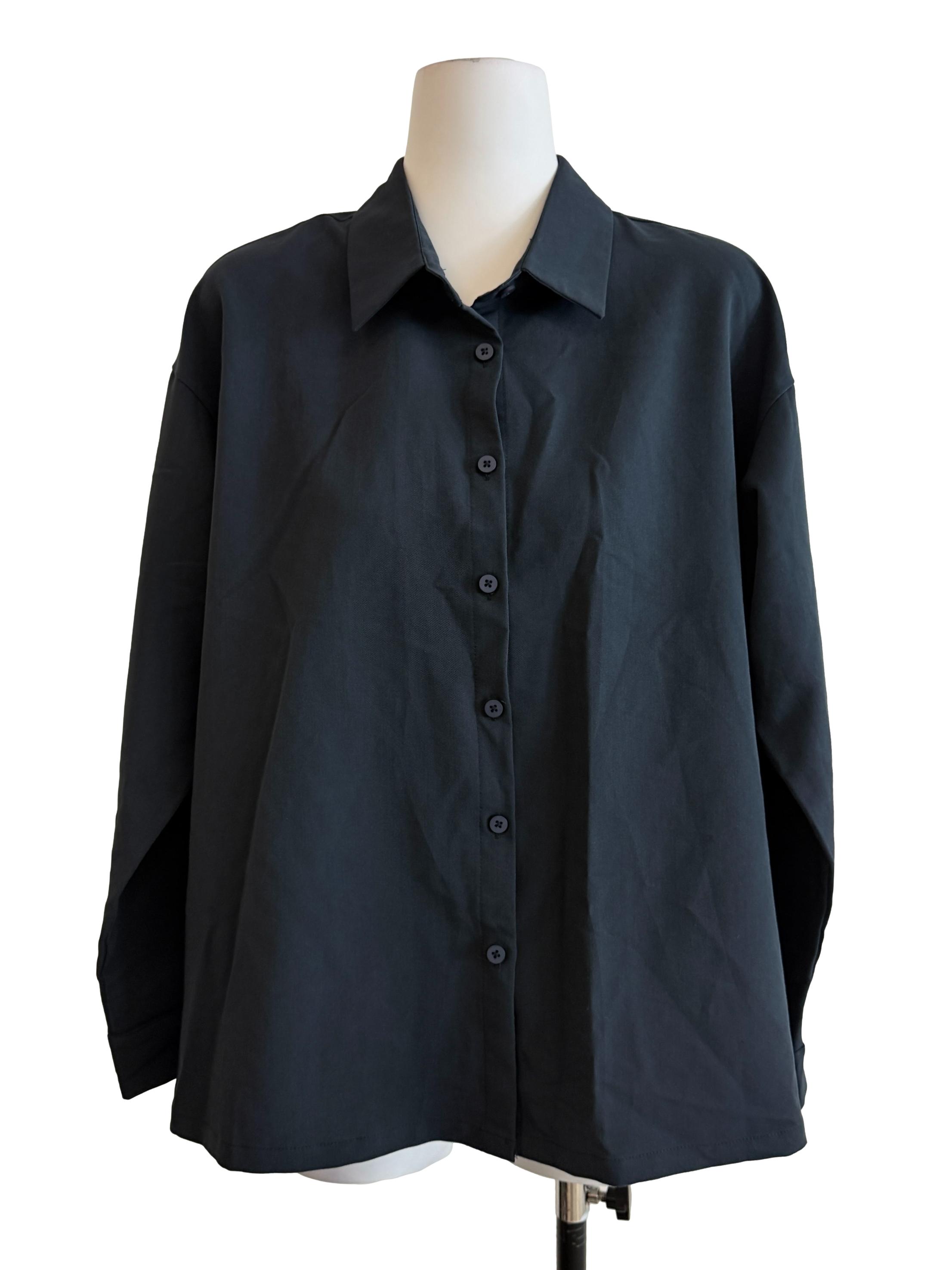 Blue Long Sleeve Blouse