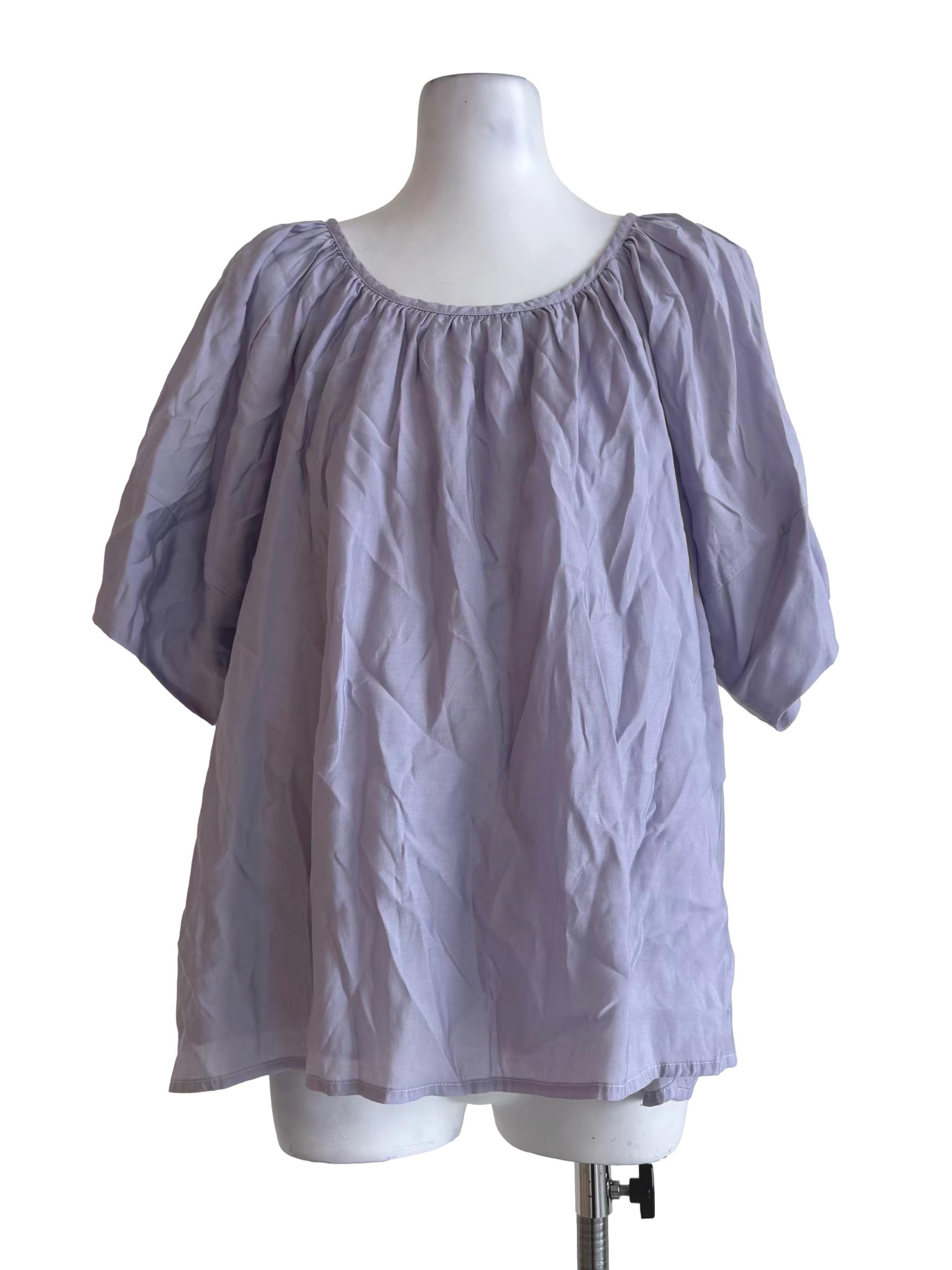 Purple Puff Sleeve Top OSN