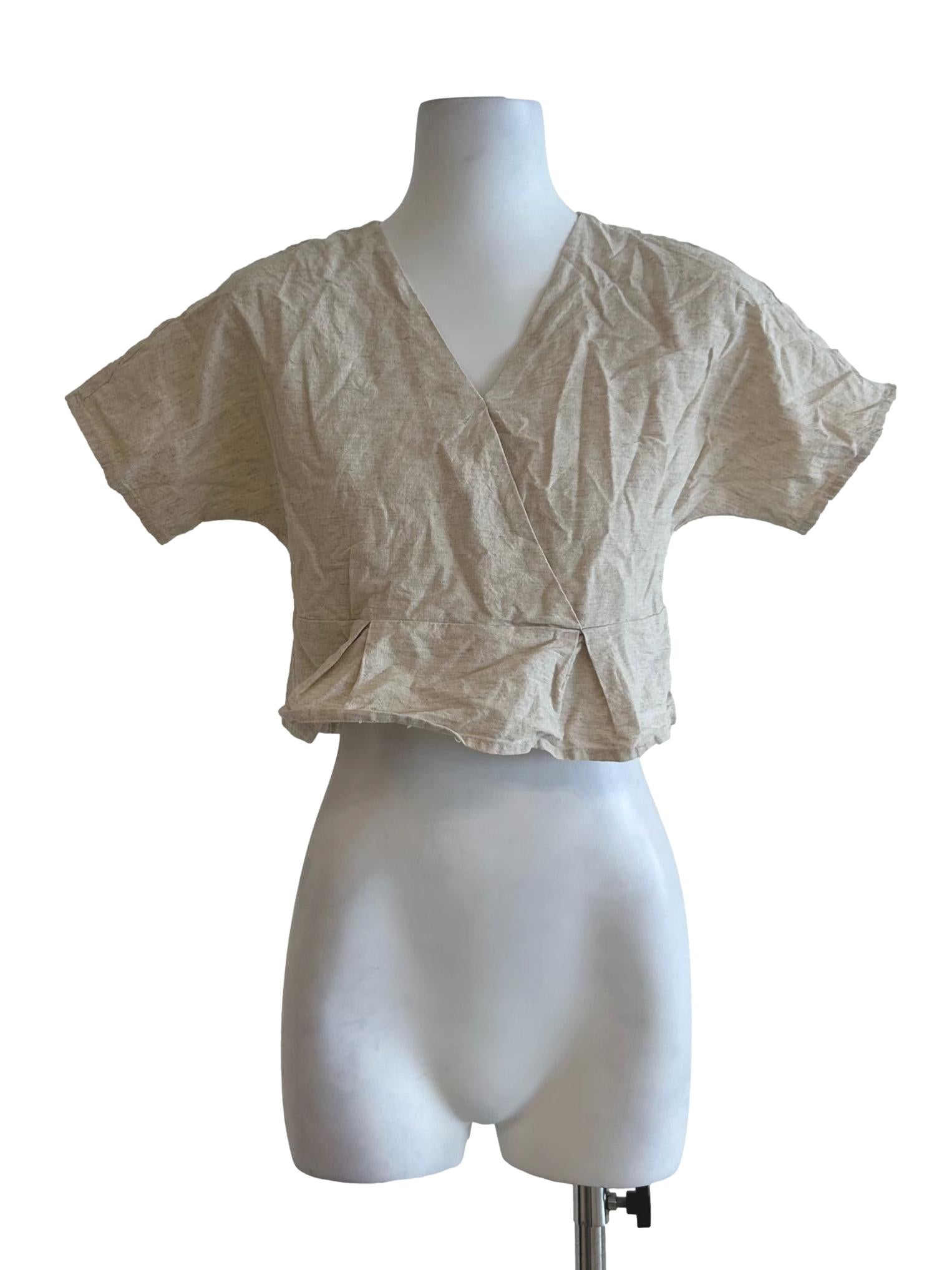 Beige Heather Cropped Top