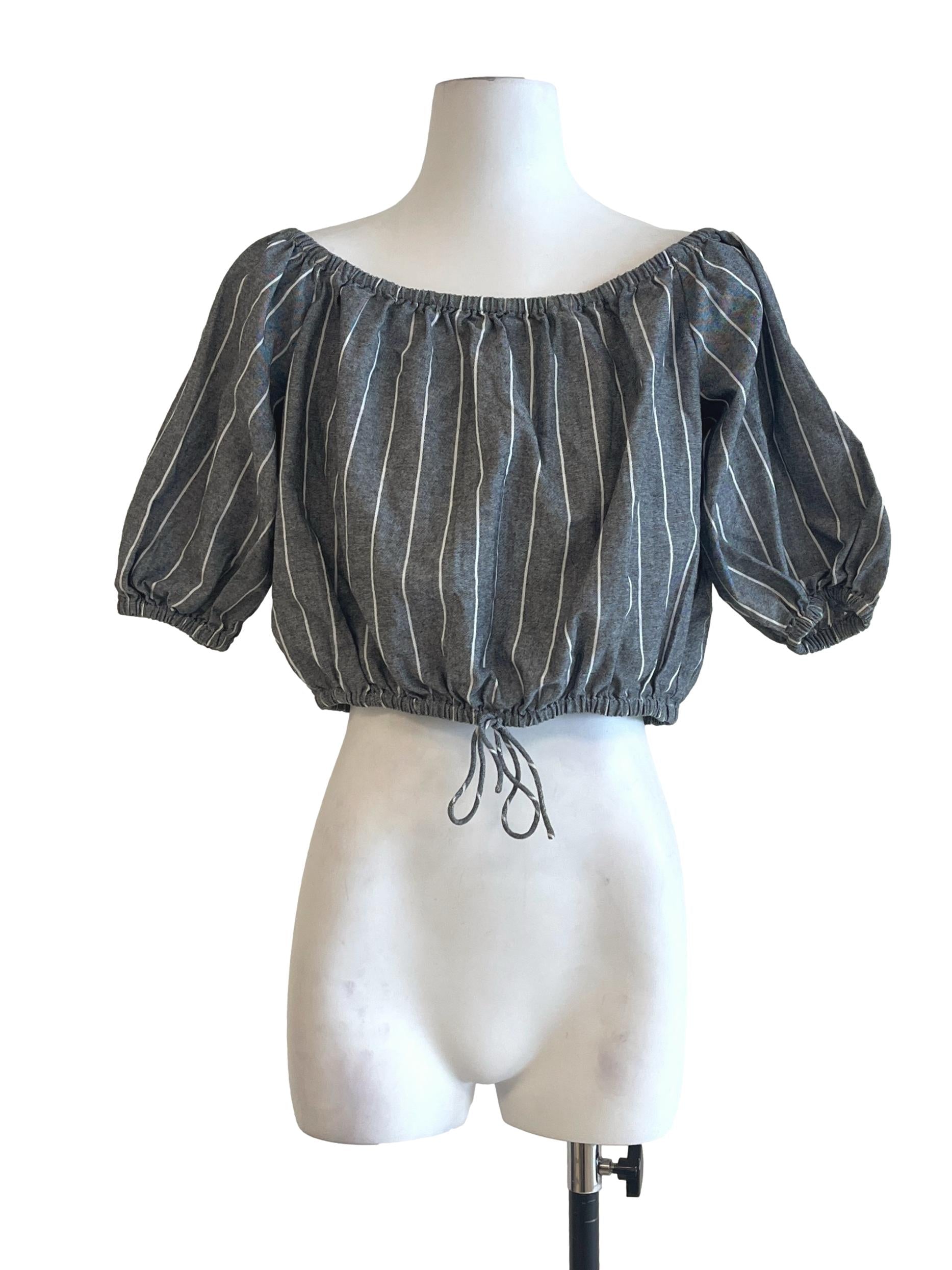 Fossil Grey Off Shlouder Cropped Top