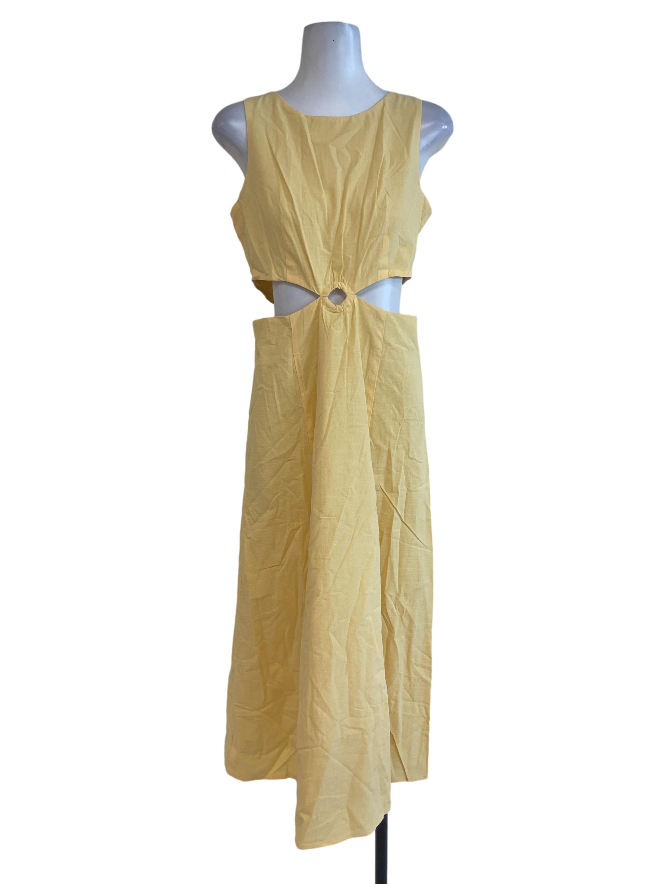 Yellow Ringhole Long Dress