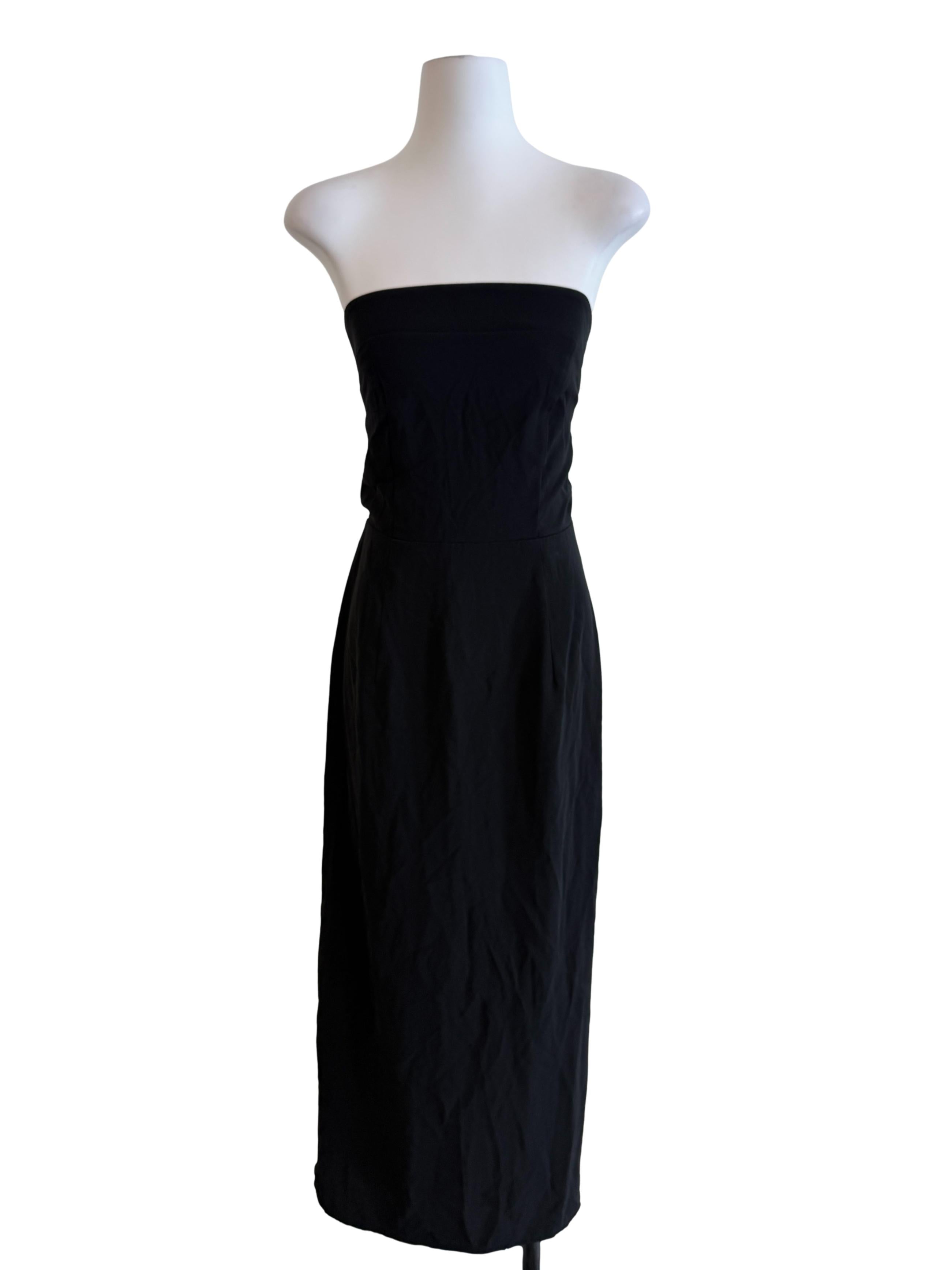 Black Strapless Slip Dress