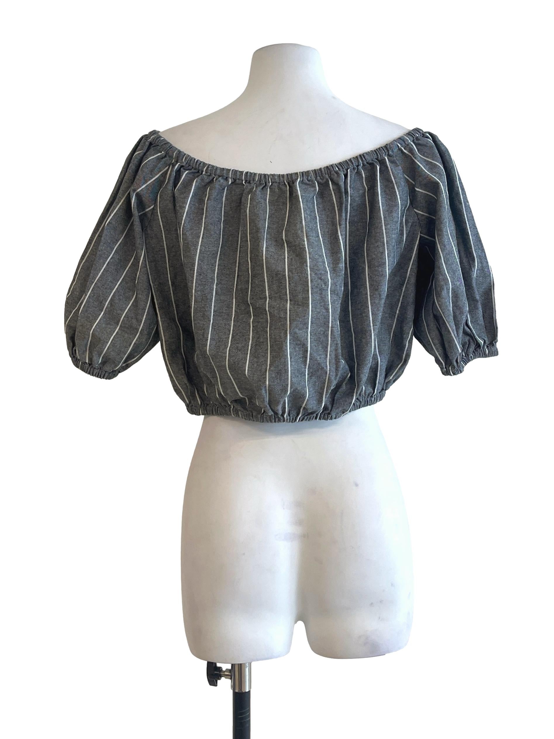 Fossil Grey Off Shlouder Cropped Top