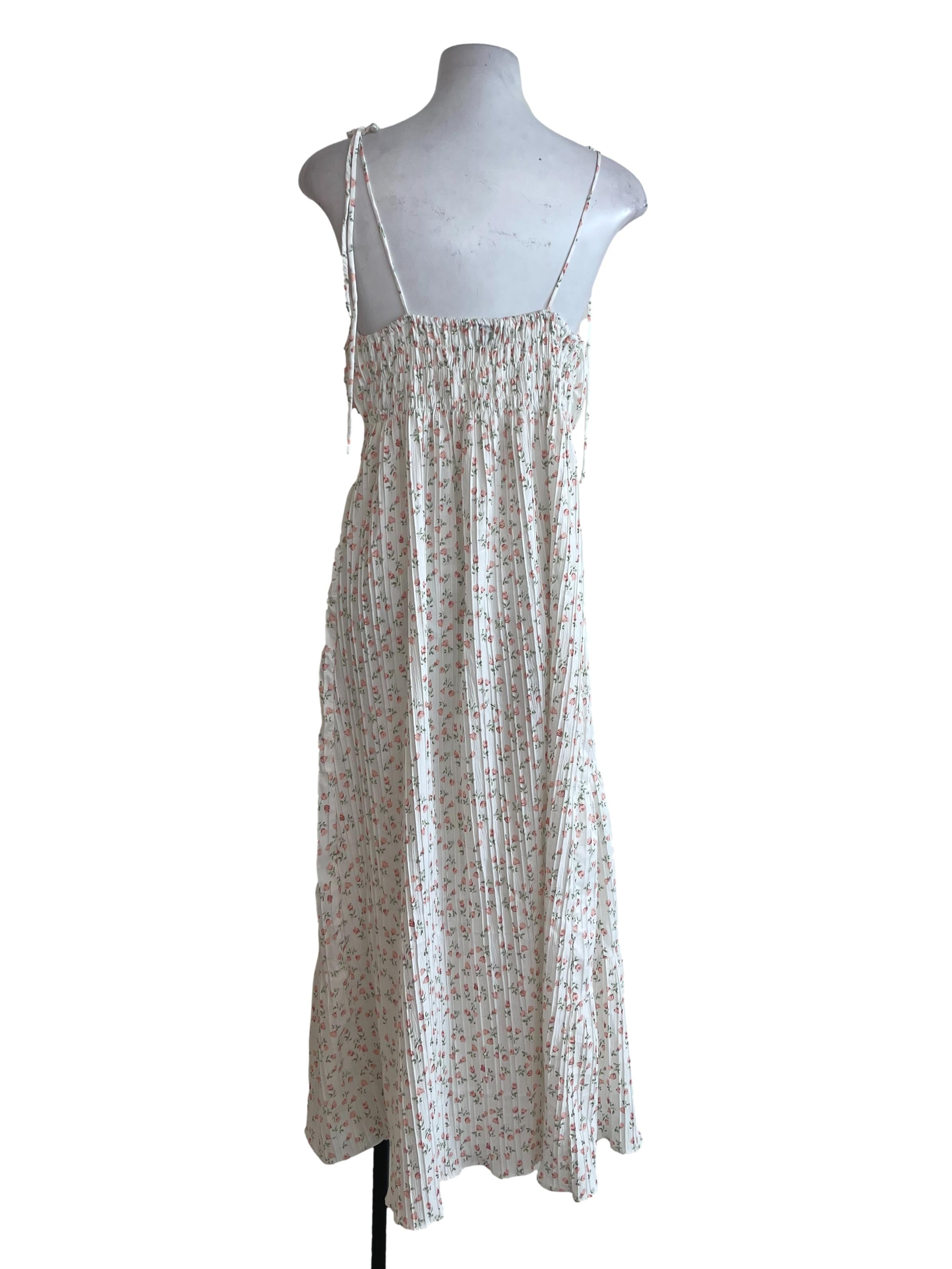 Cream Floral Tiered Dress