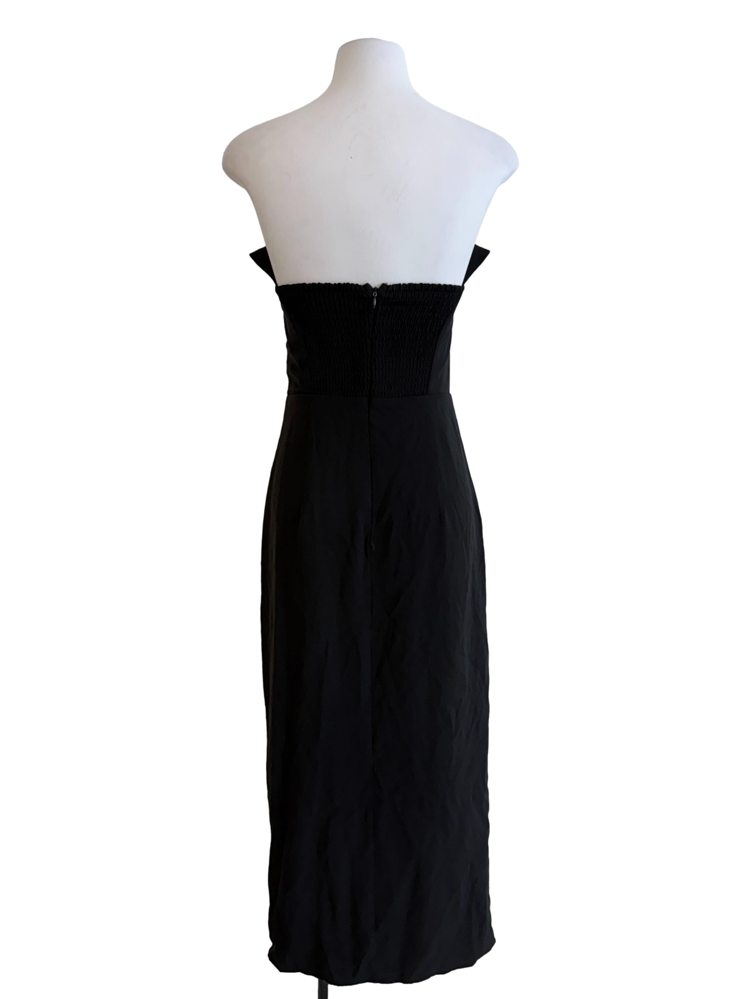 Black Strapless Slip Dress